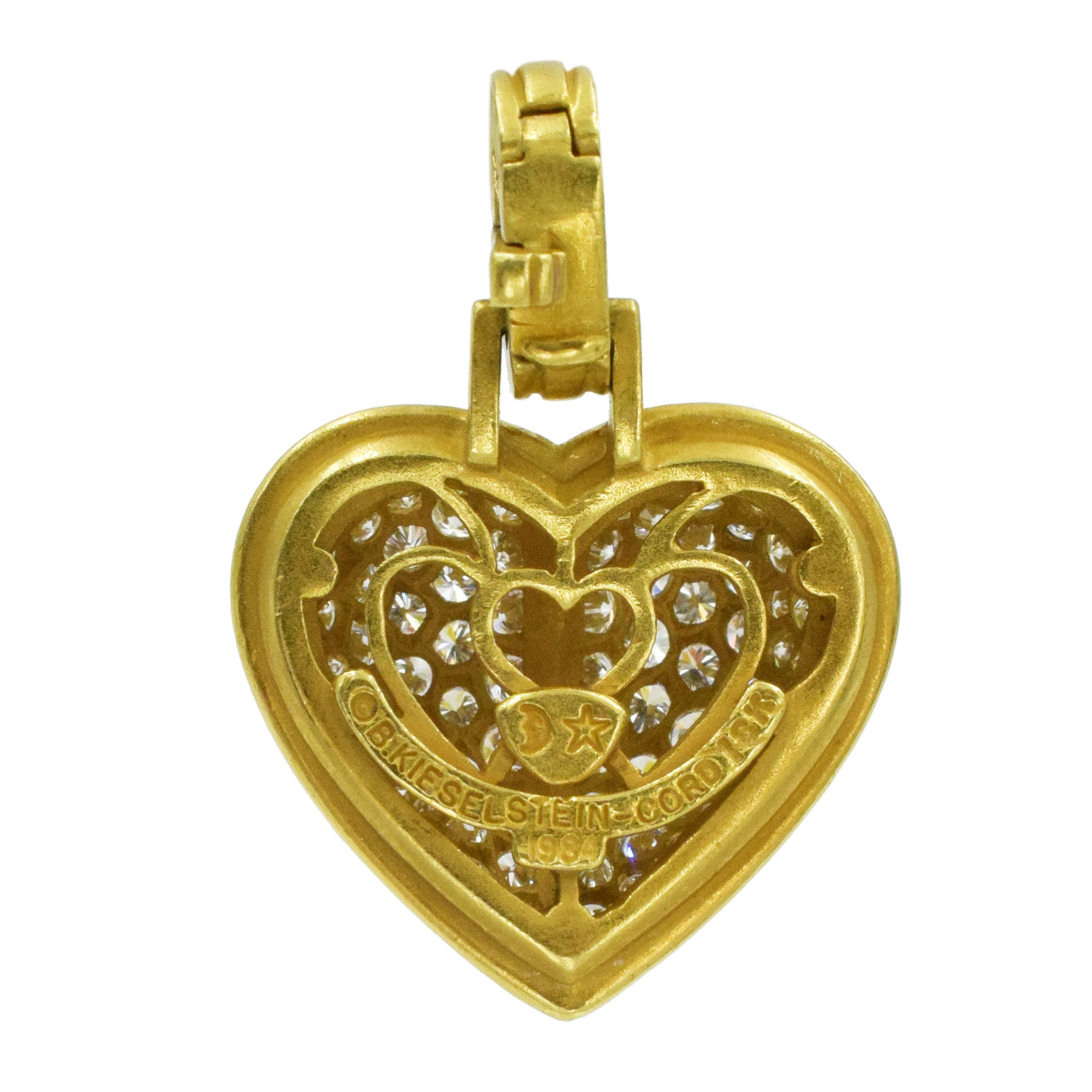 Kieselstein Cord 18k Yellow Gold And Diamond Detatchable Heart Pendant