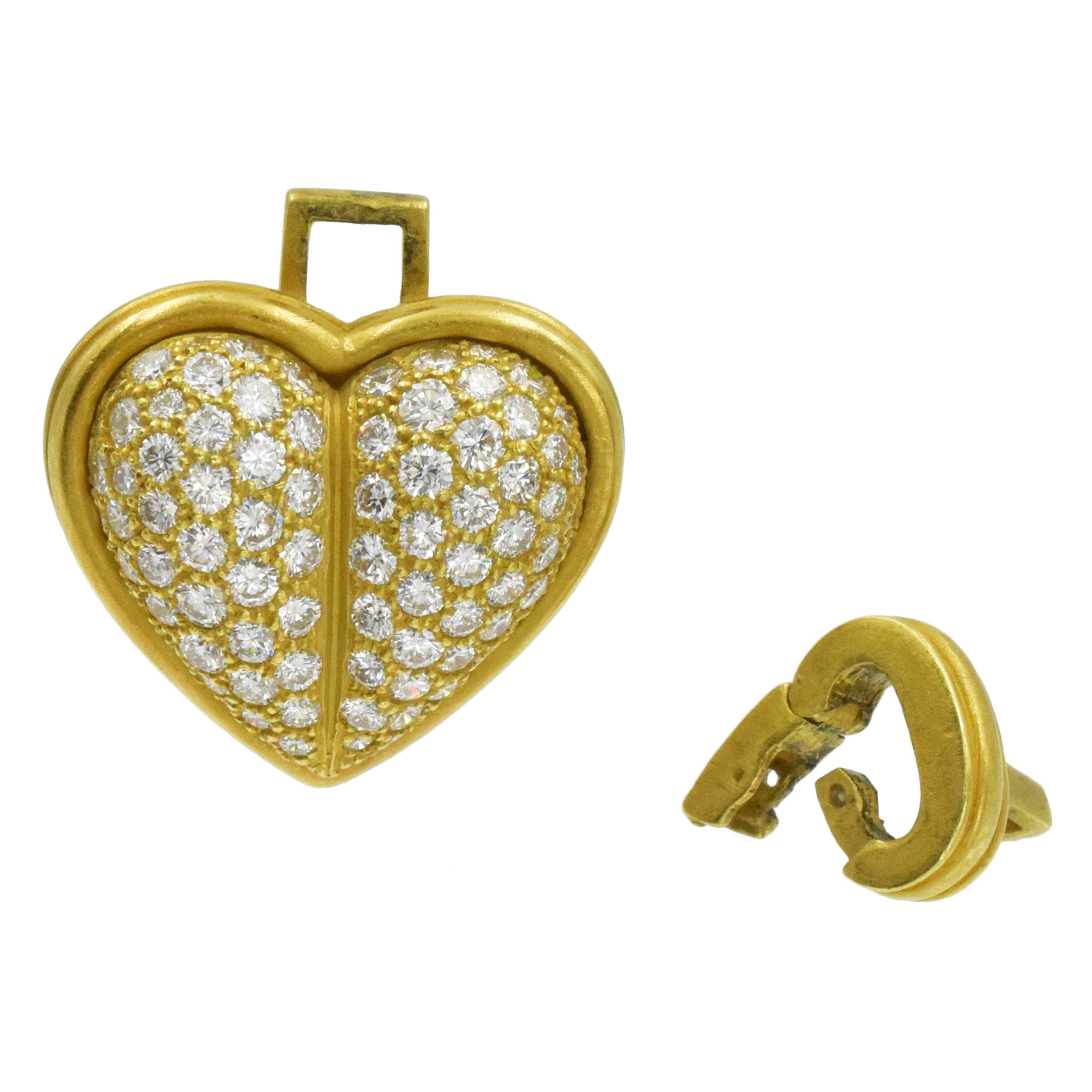 Kieselstein Cord 18k Yellow Gold And Diamond Detatchable Heart Pendant