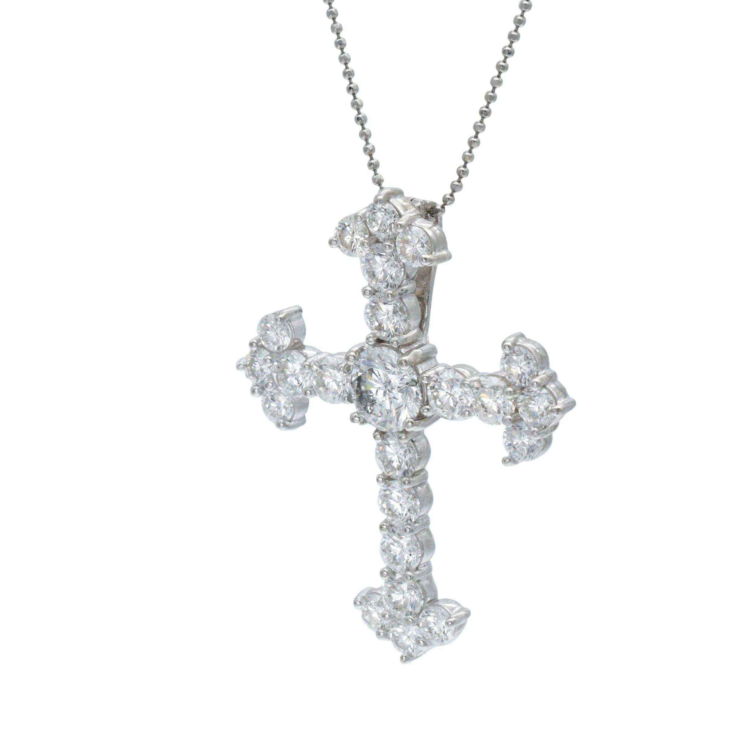 8.75ct Diamond Cross Pendant In Platinum
