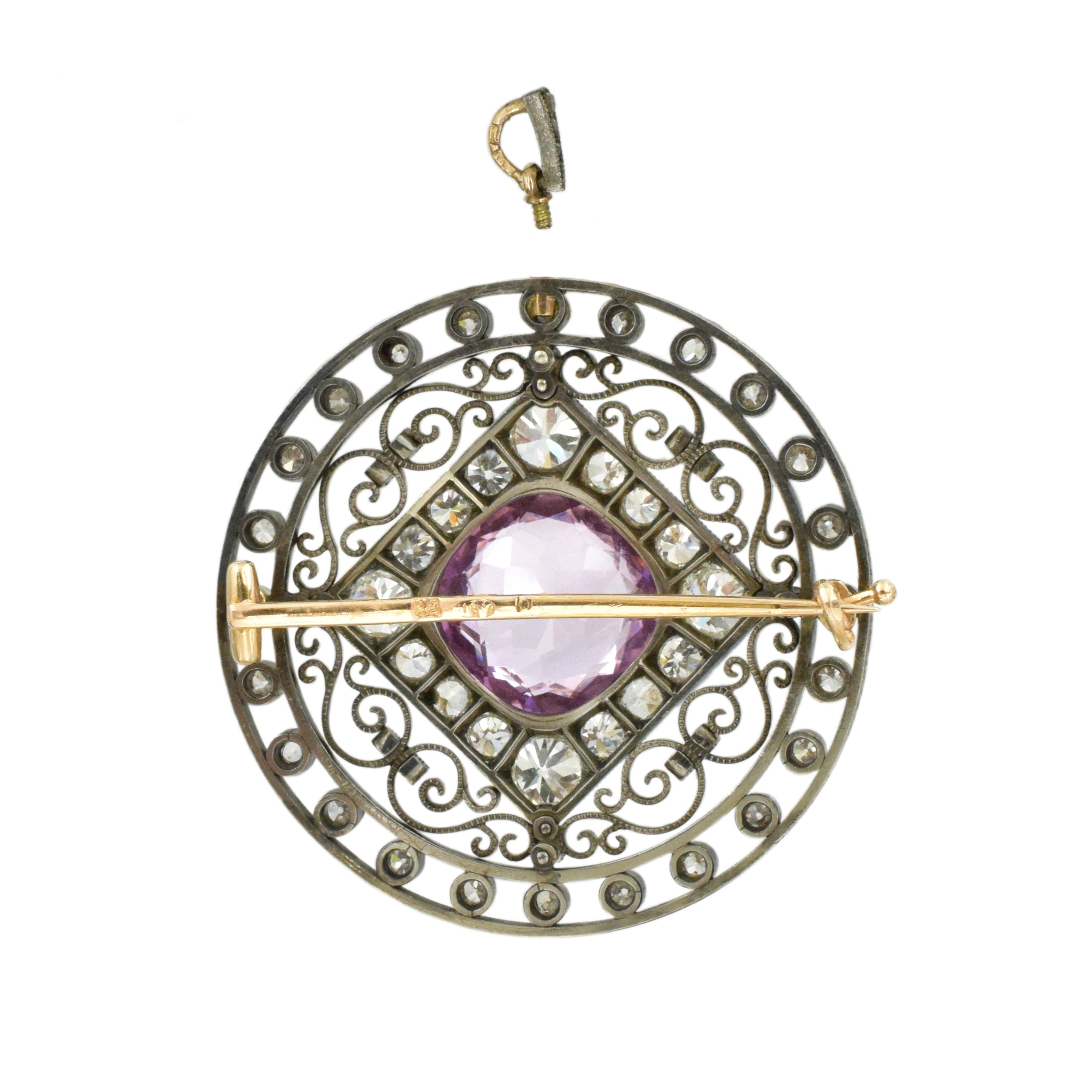 1890's Fabergé Pink Sapphire & Diamond Brooch & Pendant