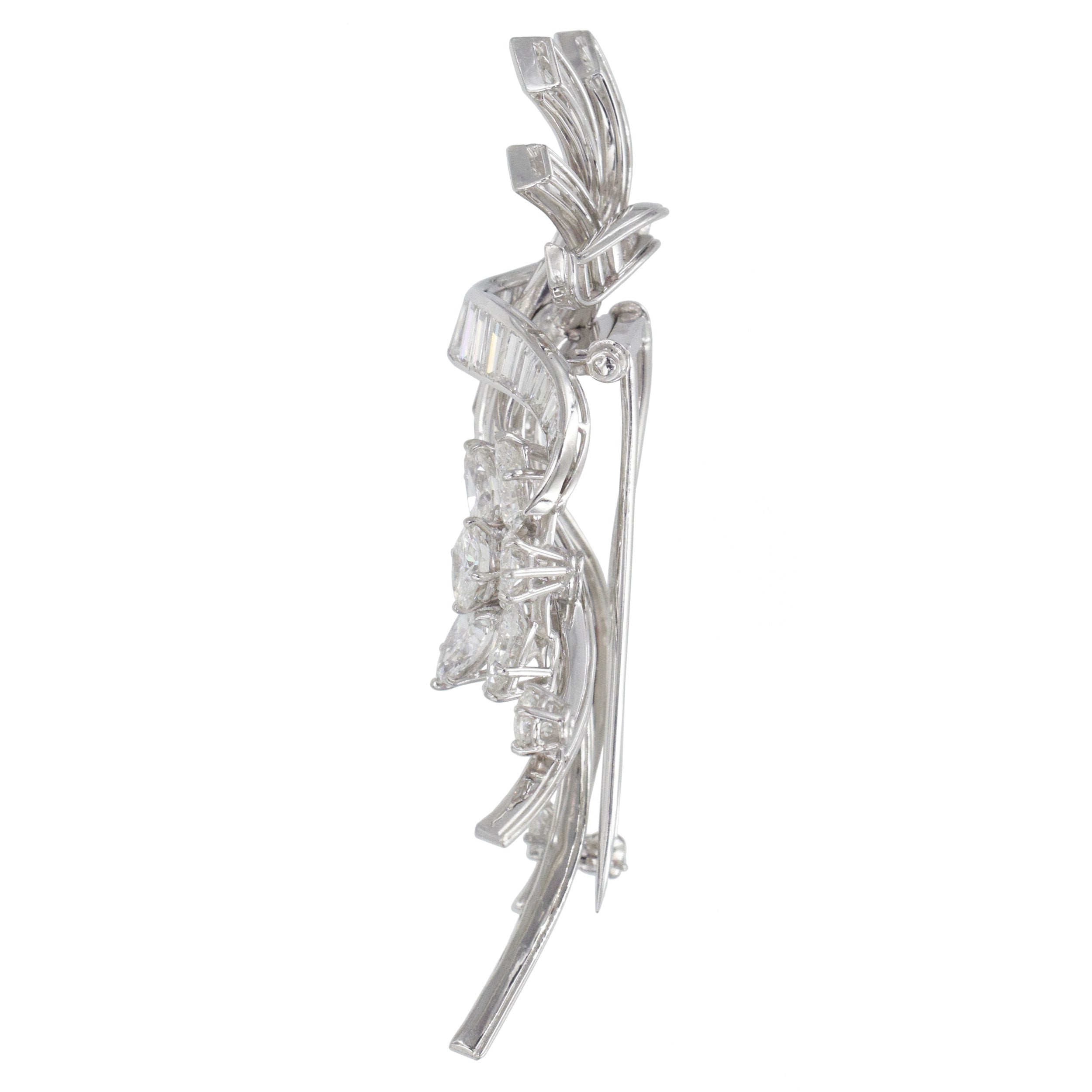 10.00ct Diamond Floral Brooch In Platinum.