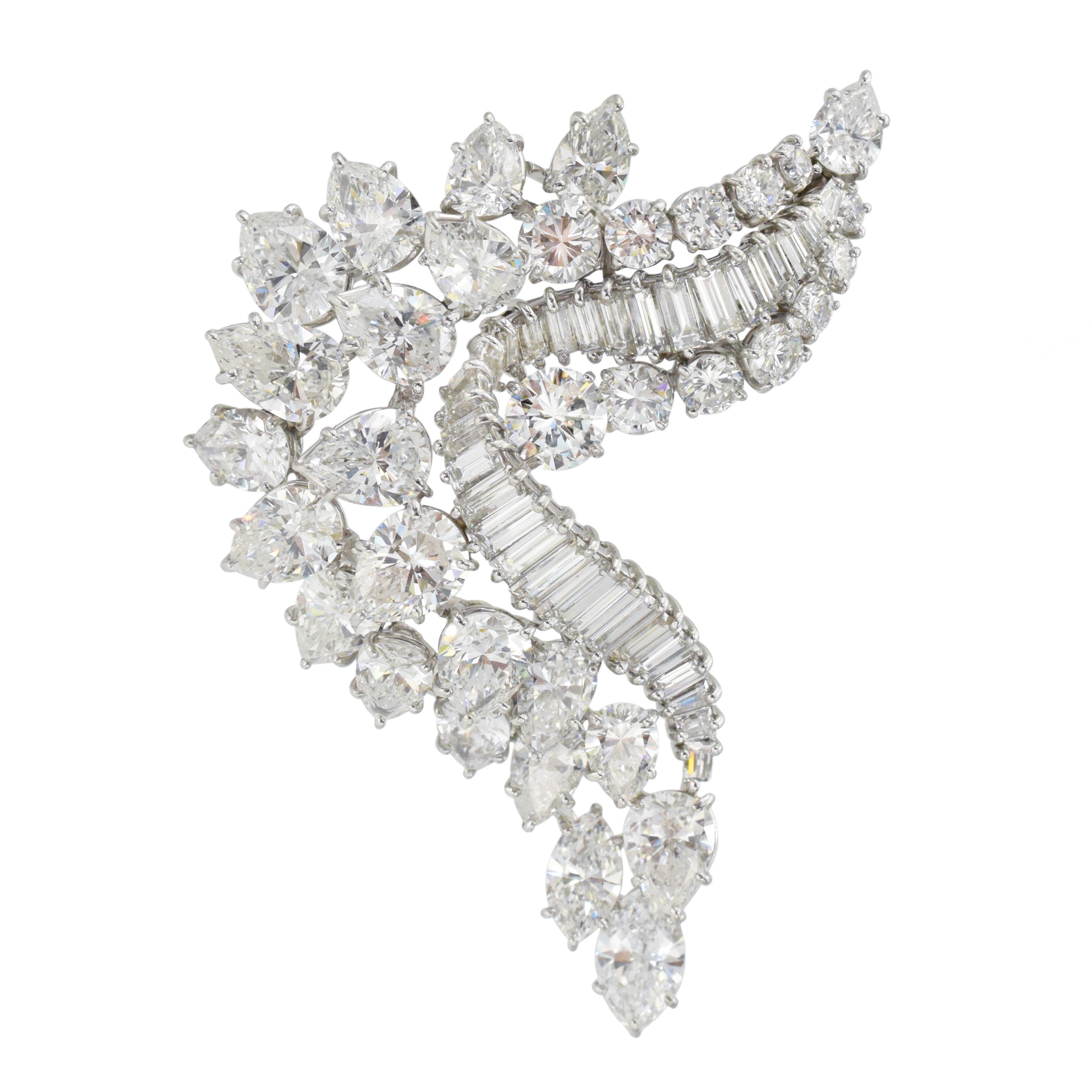 Harry Winston 20.07tcw Diamond Brooch in Platinum. Circa 1965.
