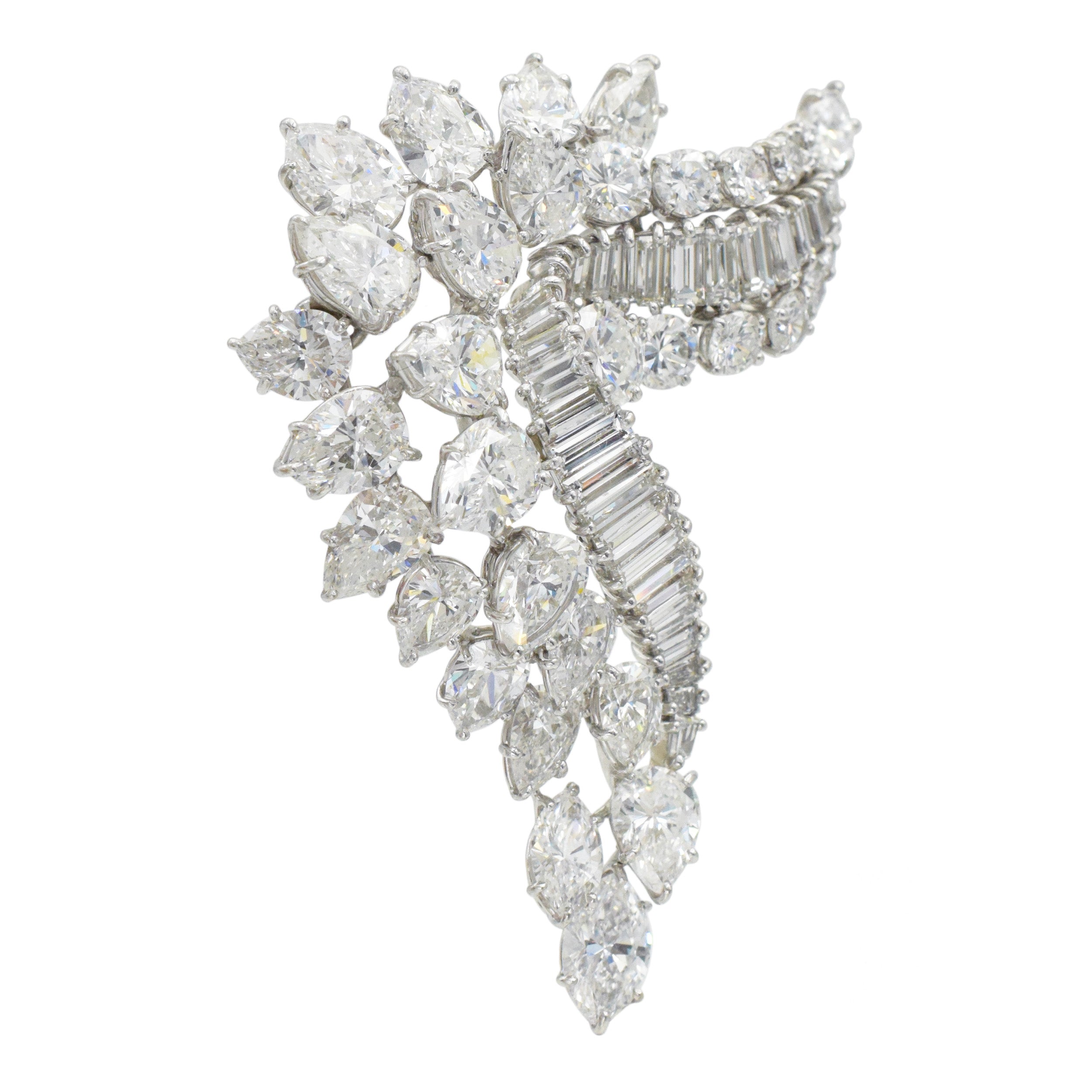 Harry Winston 20.07tcw Diamond Brooch in Platinum. Circa 1965.