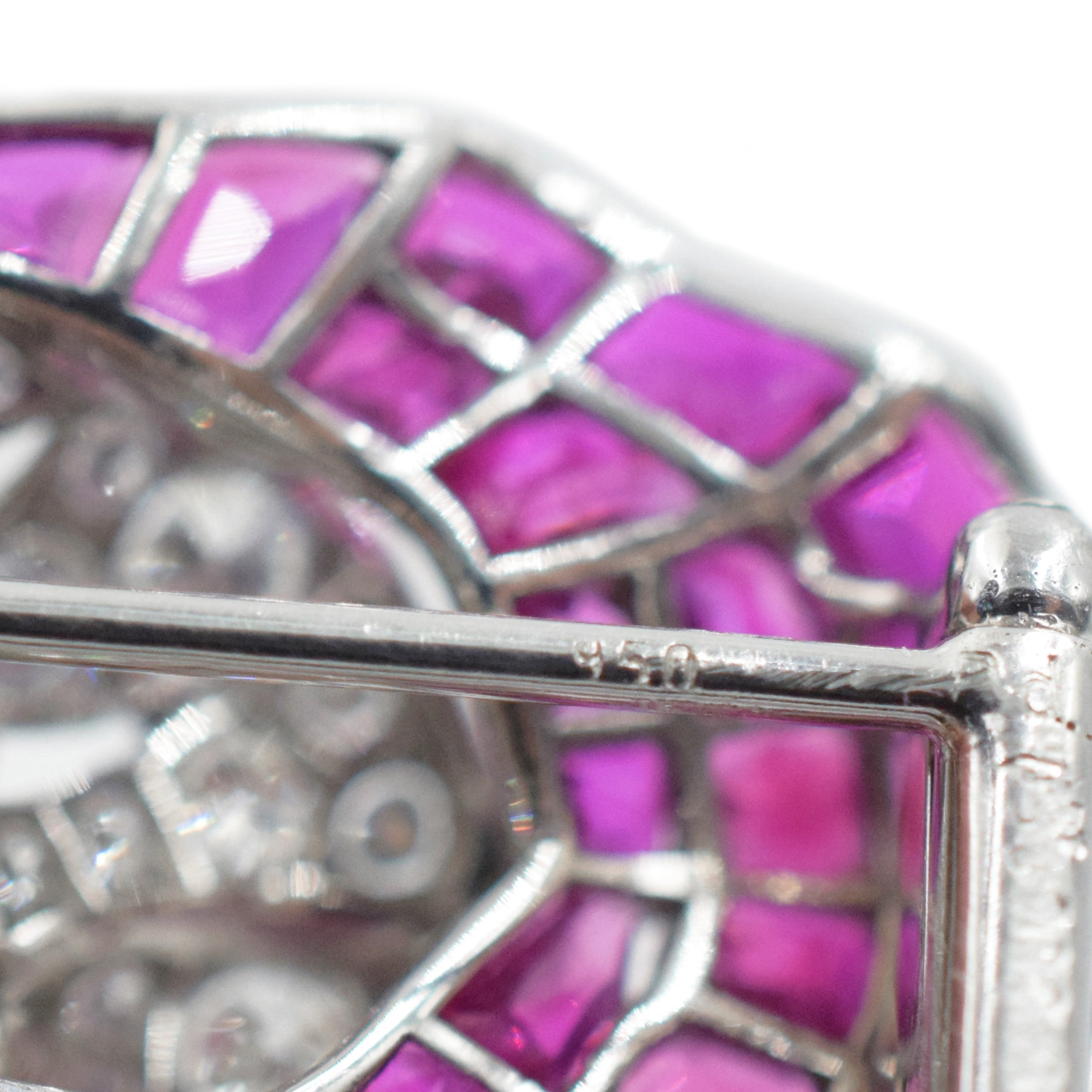 Oscar Heyman Ruby And Diamond 'Pansy' Brooch 18k White Gold