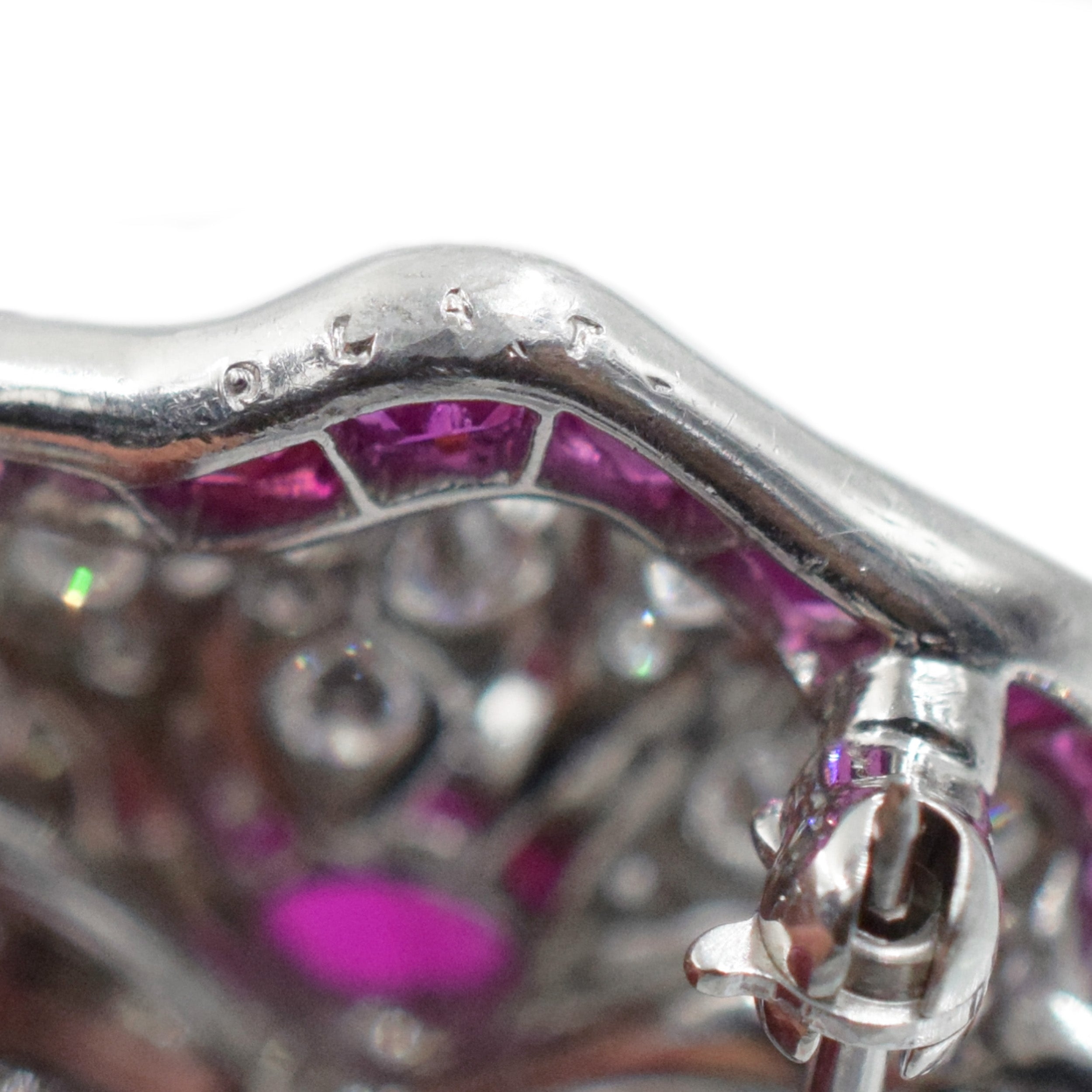Oscar Heyman Ruby And Diamond 'Pansy' Brooch 18k White Gold