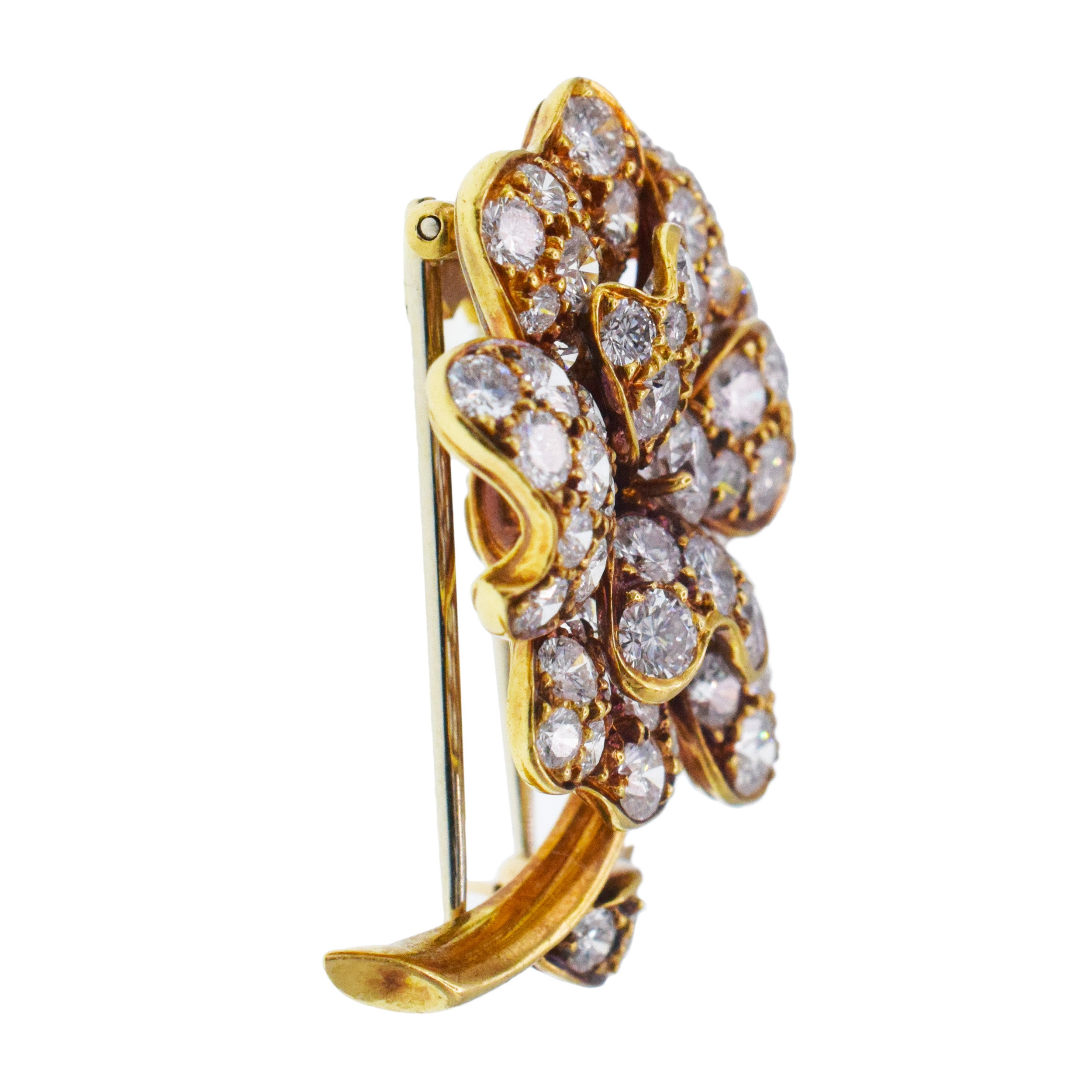 Van Cleef & Arpels Gardenia Brooch In 18k Yellow Gold