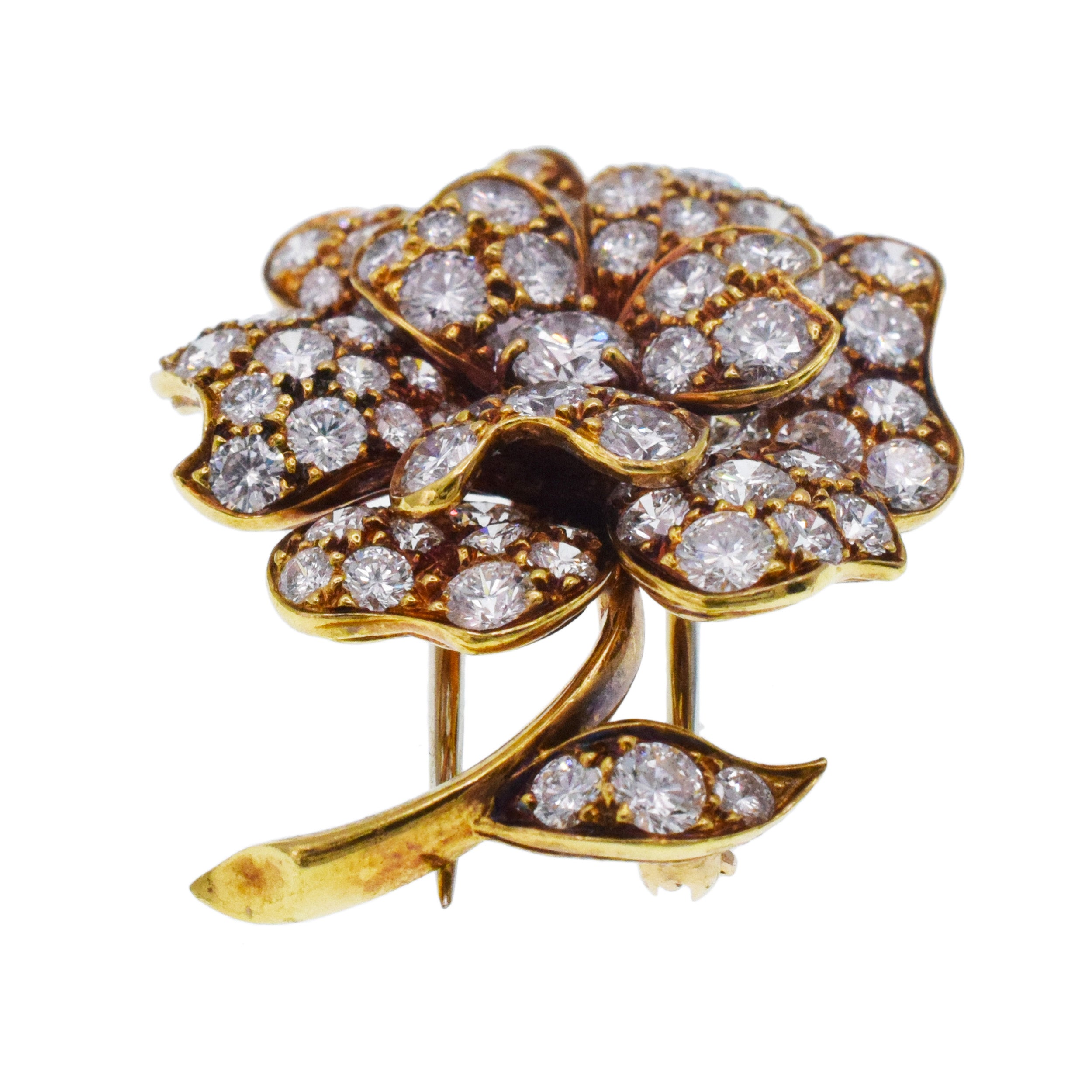 Van Cleef & Arpels Gardenia Brooch In 18k Yellow Gold