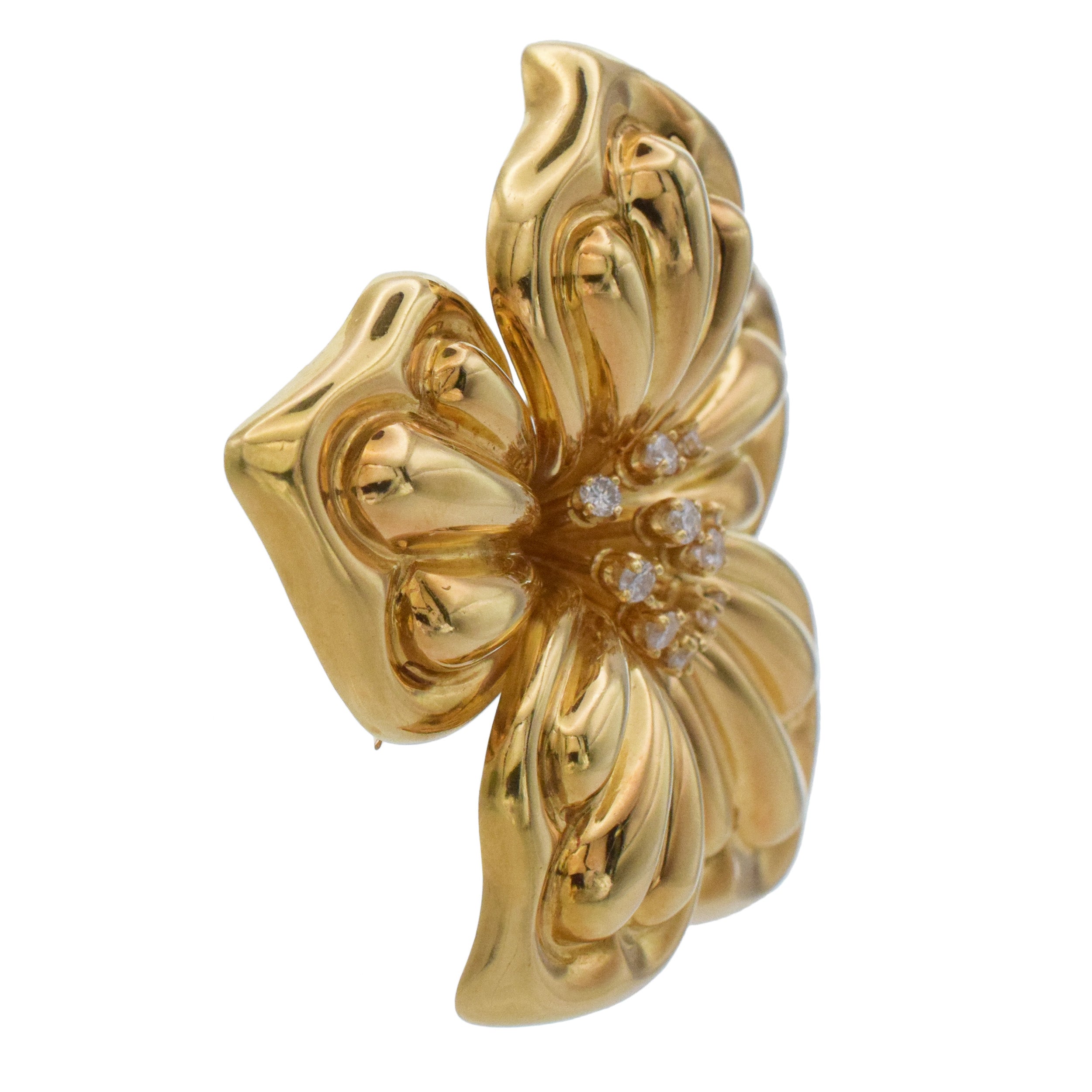 Petros & Takis 18K Yellow Gold & Diamond Flower Brooch
