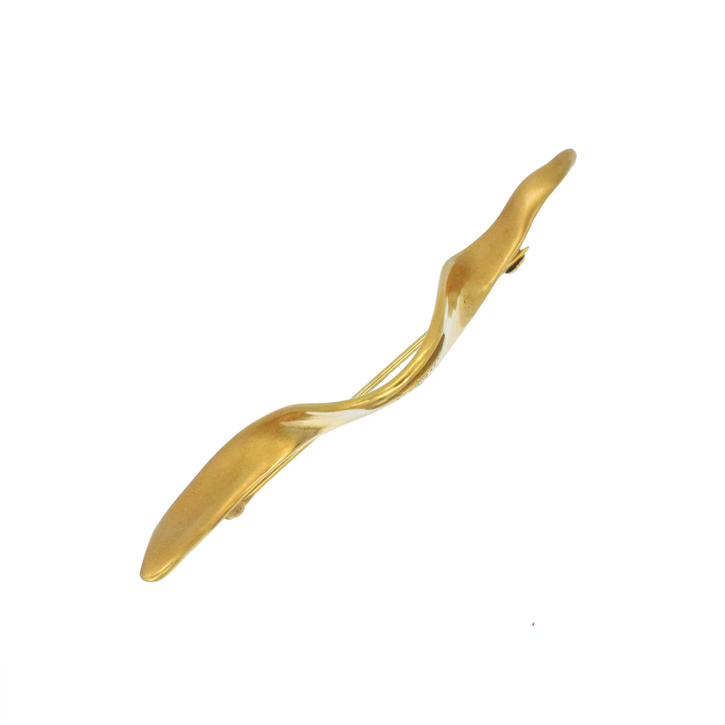 Angela Cummings 18k Yellow Gold Ribbon Brooch