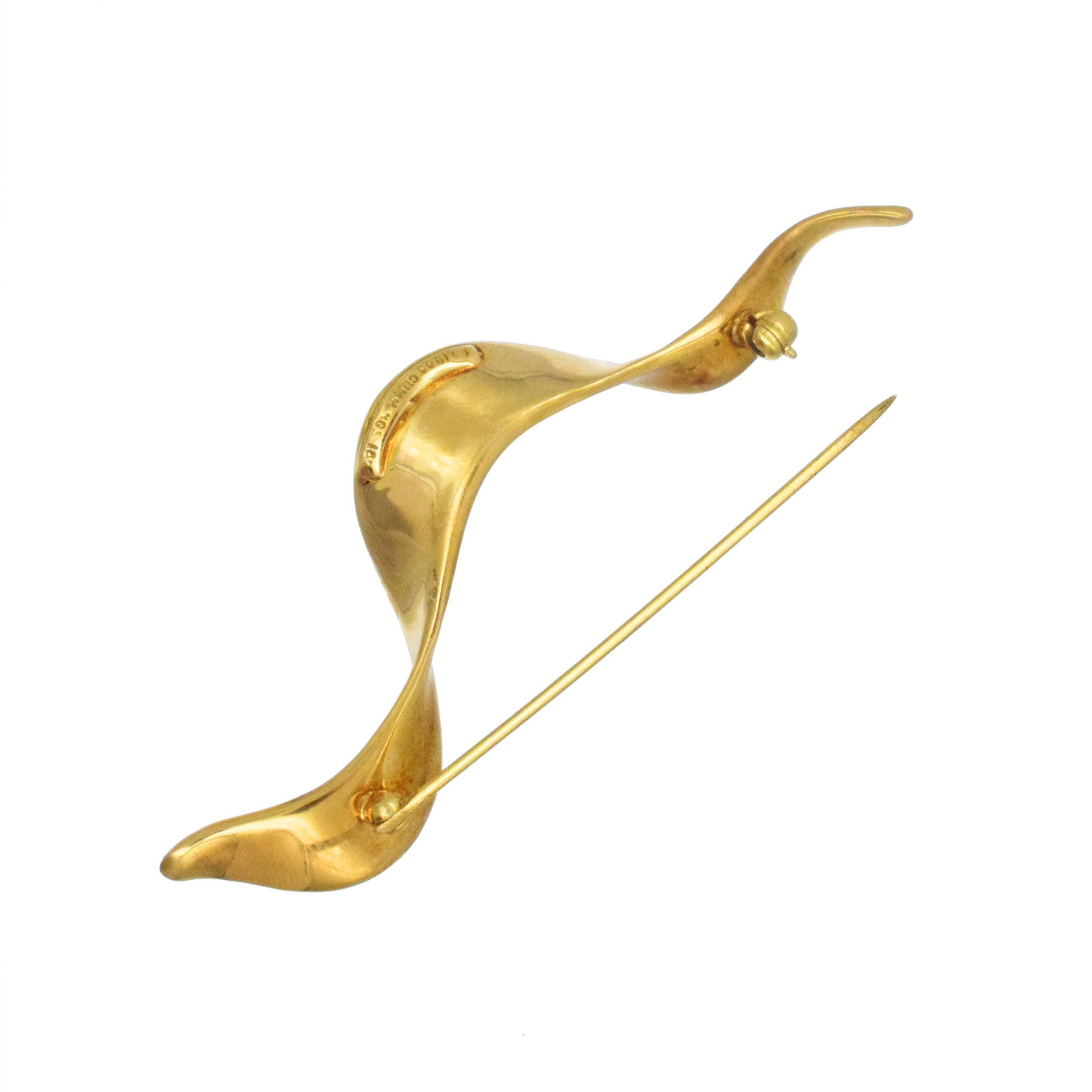 Angela Cummings 18k Yellow Gold Ribbon Brooch