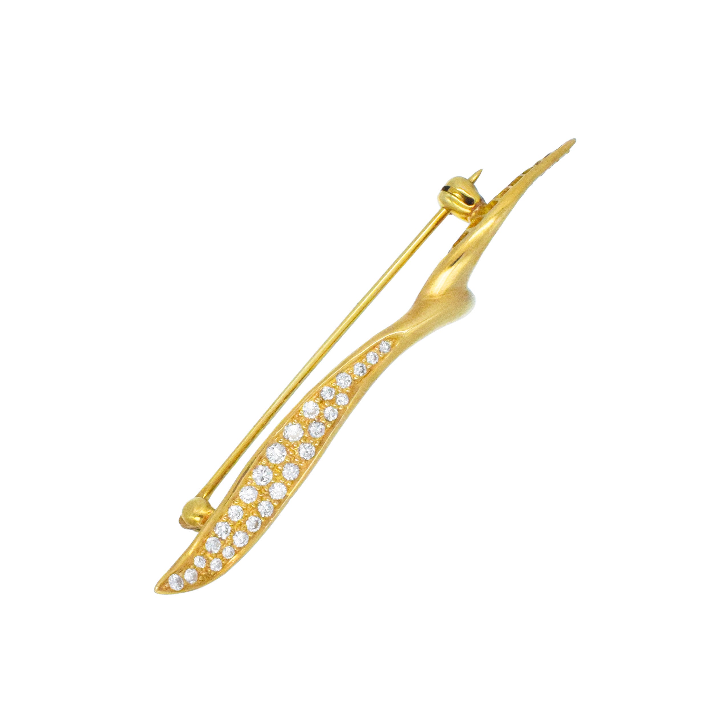 Angela Cummings Diamond Seagull Brooch In 18k Yellow Gold