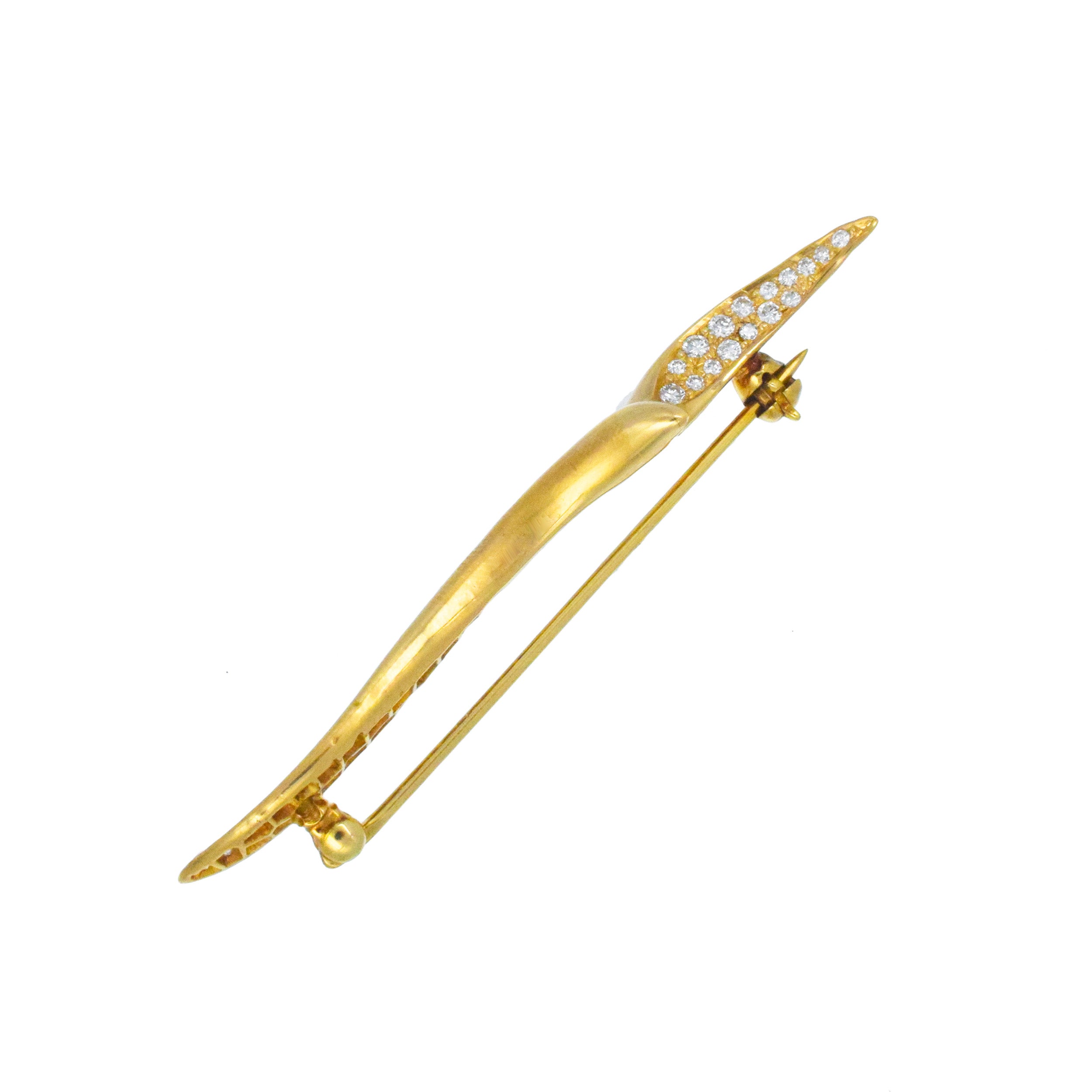 Angela Cummings Diamond Seagull Brooch In 18k Yellow Gold