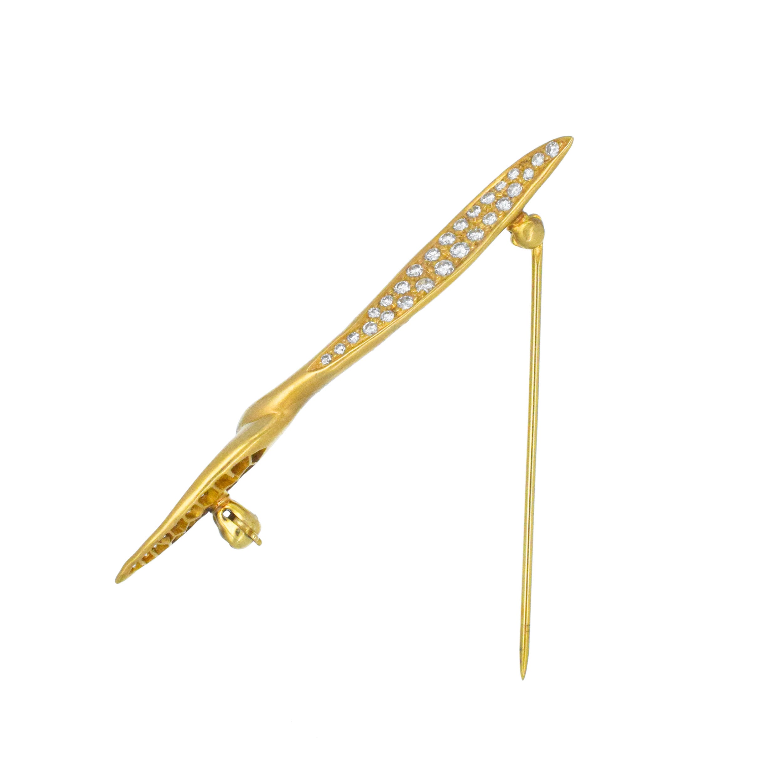 Angela Cummings Diamond Seagull Brooch In 18k Yellow Gold