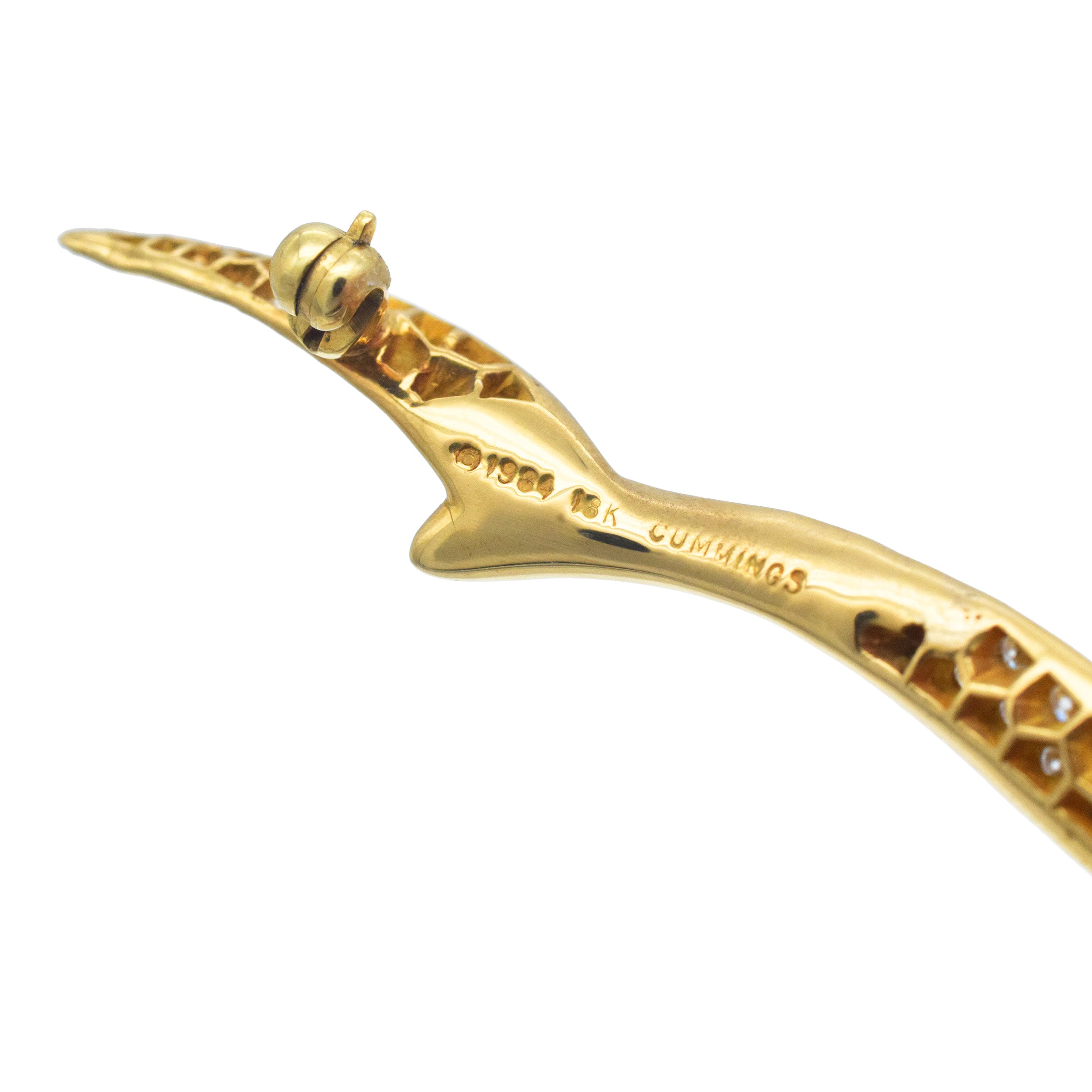 Angela Cummings Diamond Seagull Brooch In 18k Yellow Gold