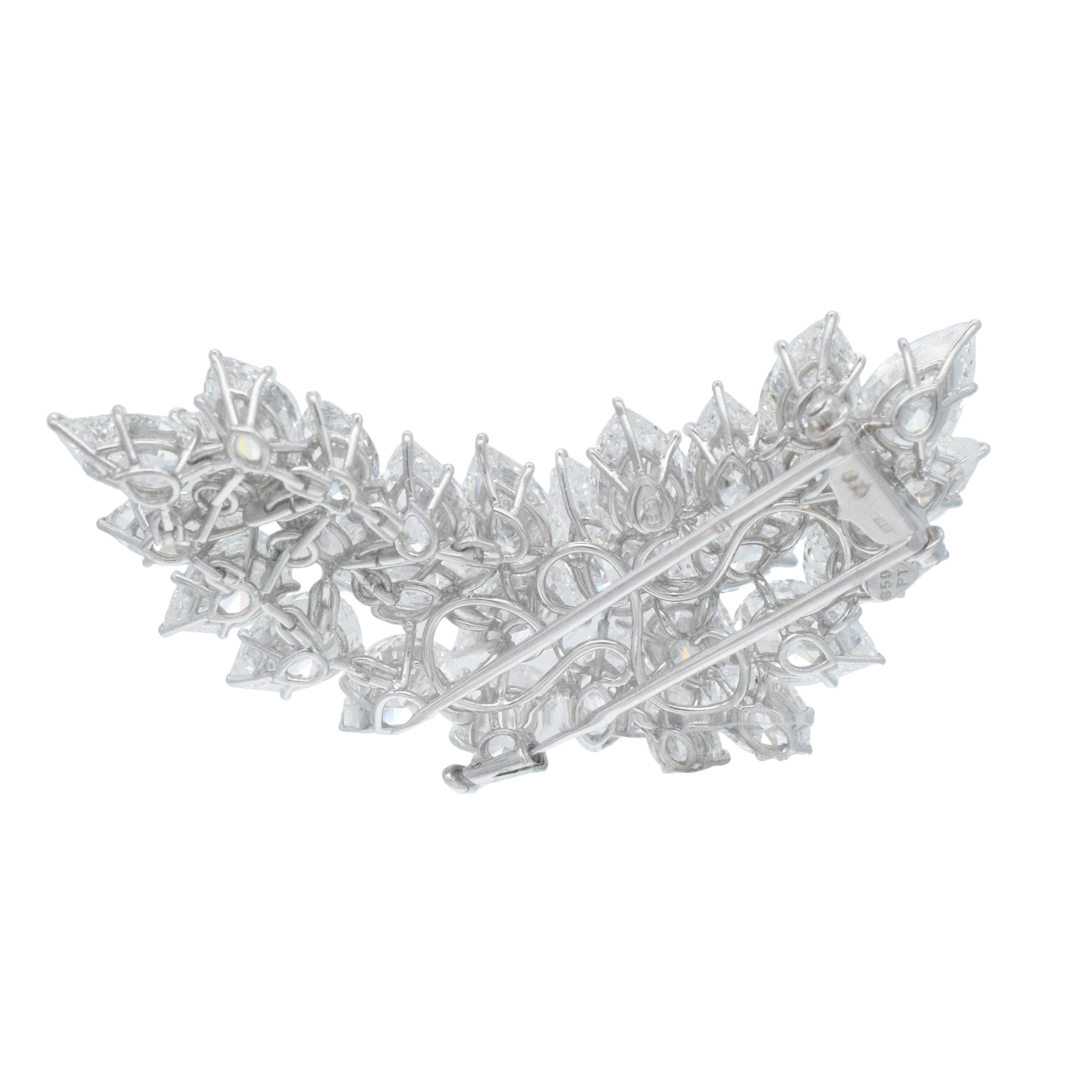 Harry Winston GIA Certified Diamond Brooch In Platinum