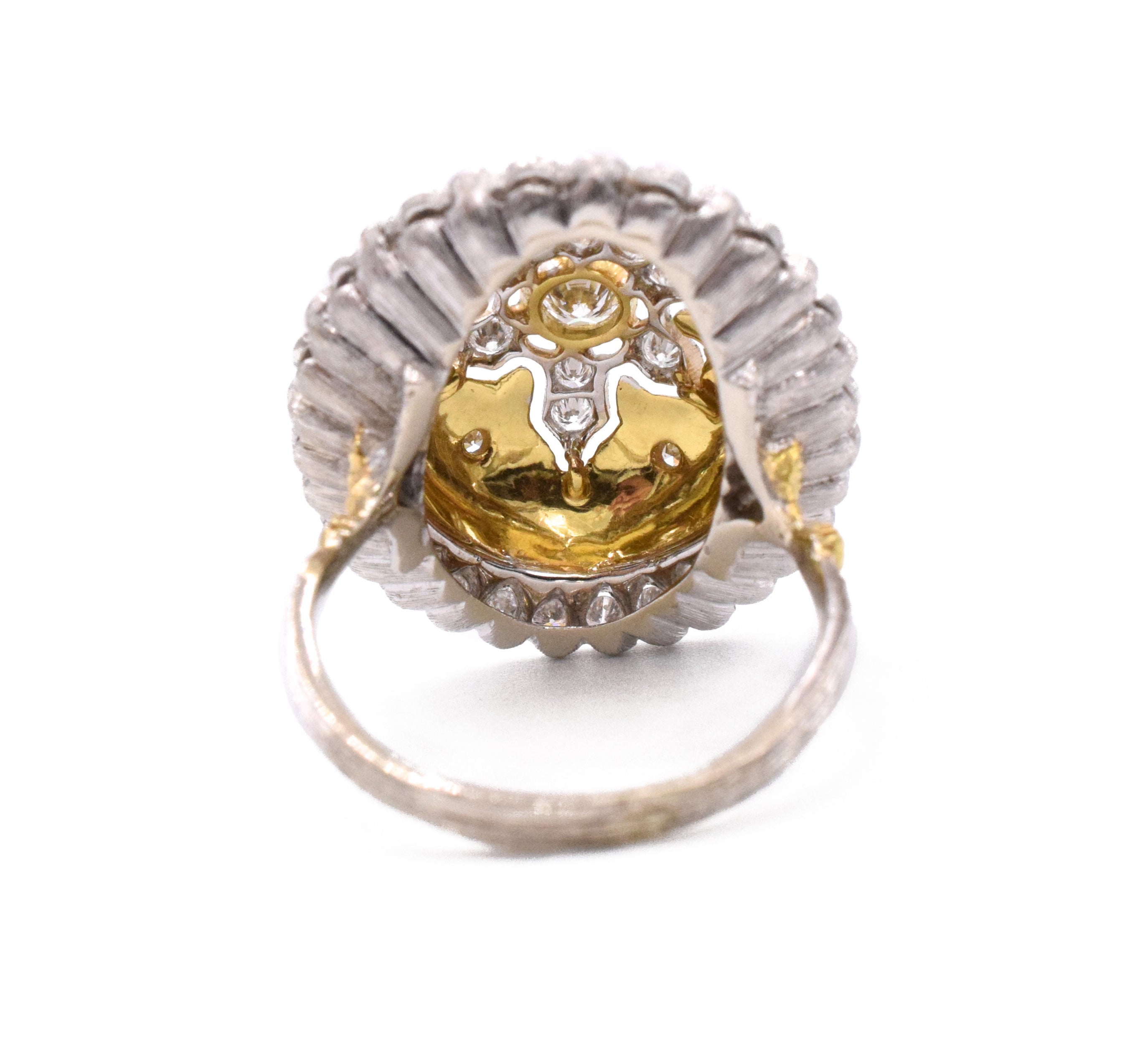 Diamond Cocktail Ring In 18k White & Yellow Gold