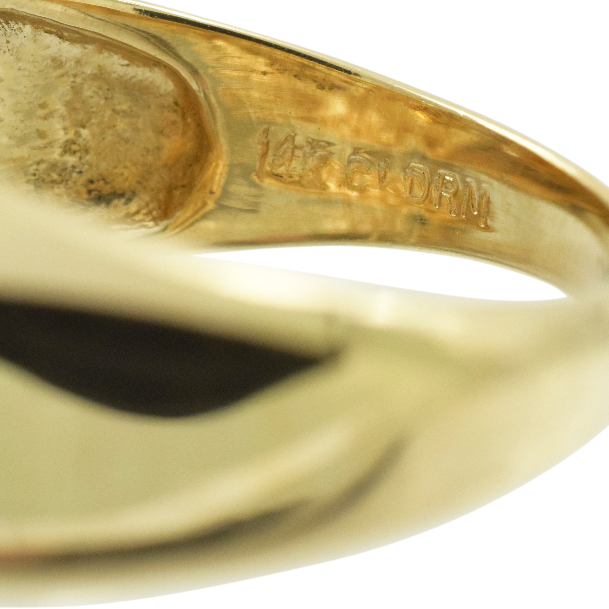 Citrine, Diamond And Onyx Ring In 14k Yellow Gold