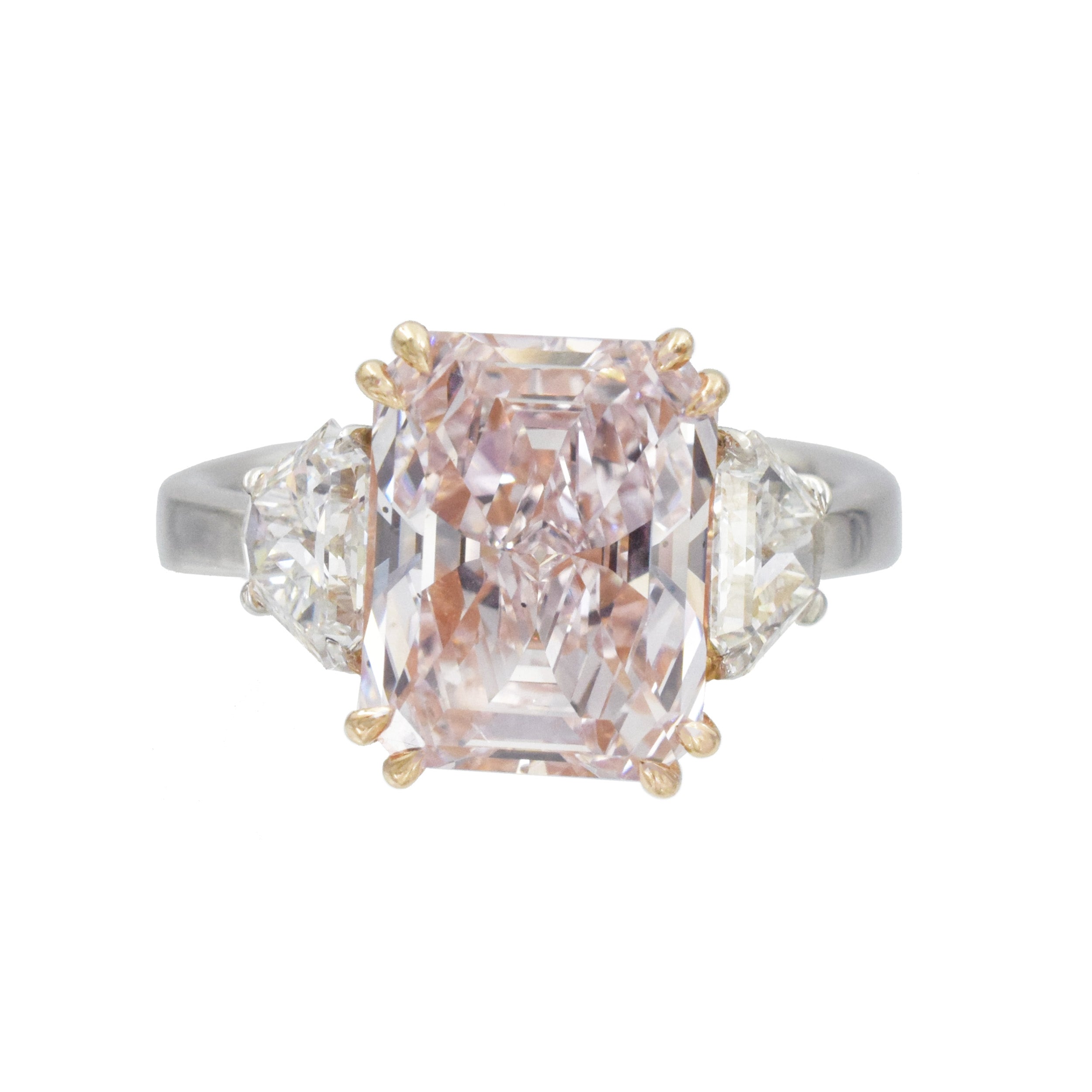 4.03ct Fancy Light Purplish Pink Diamond Ring In Platinum & 18k Rose Gold