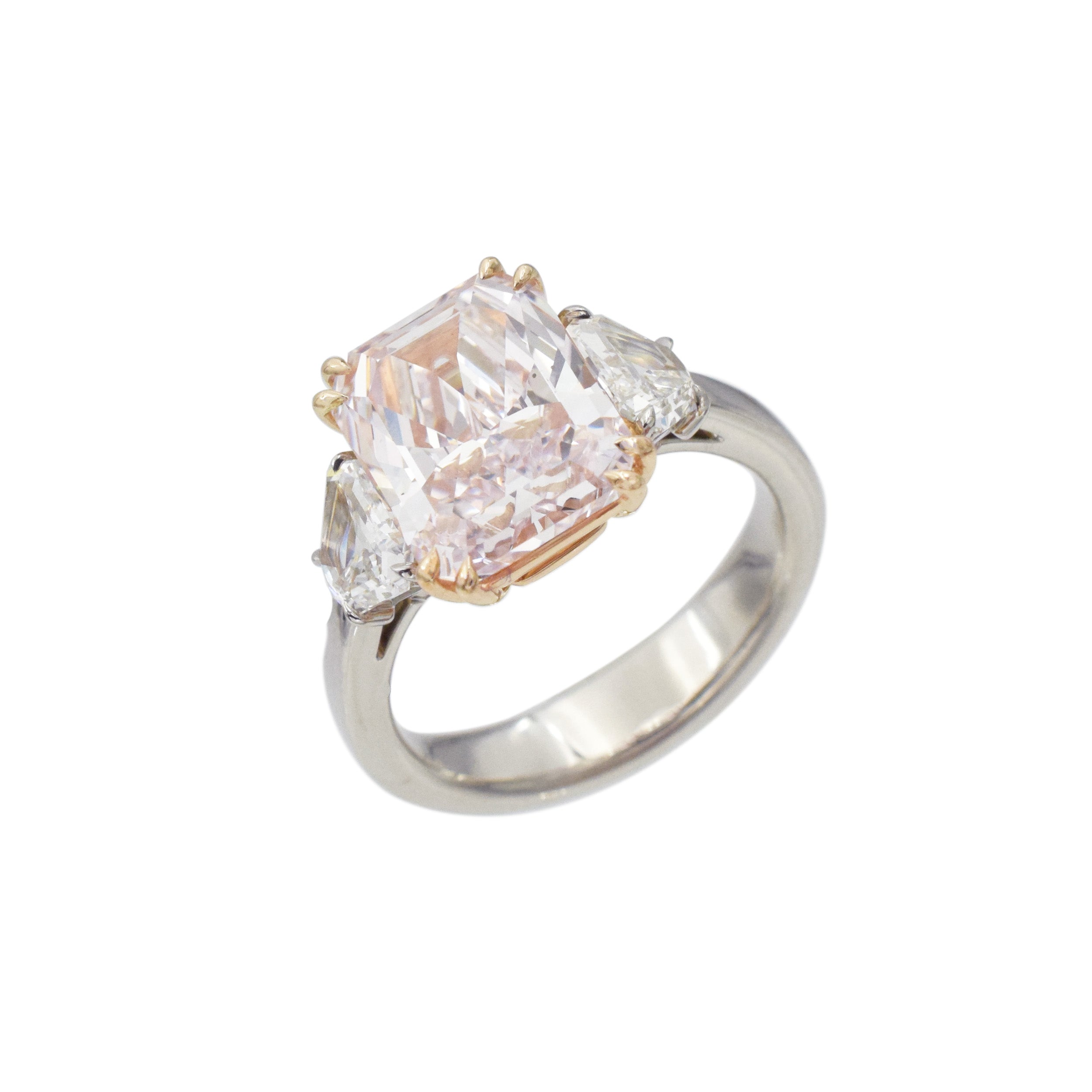 4.03ct Fancy Light Purplish Pink Diamond Ring In Platinum & 18k Rose Gold