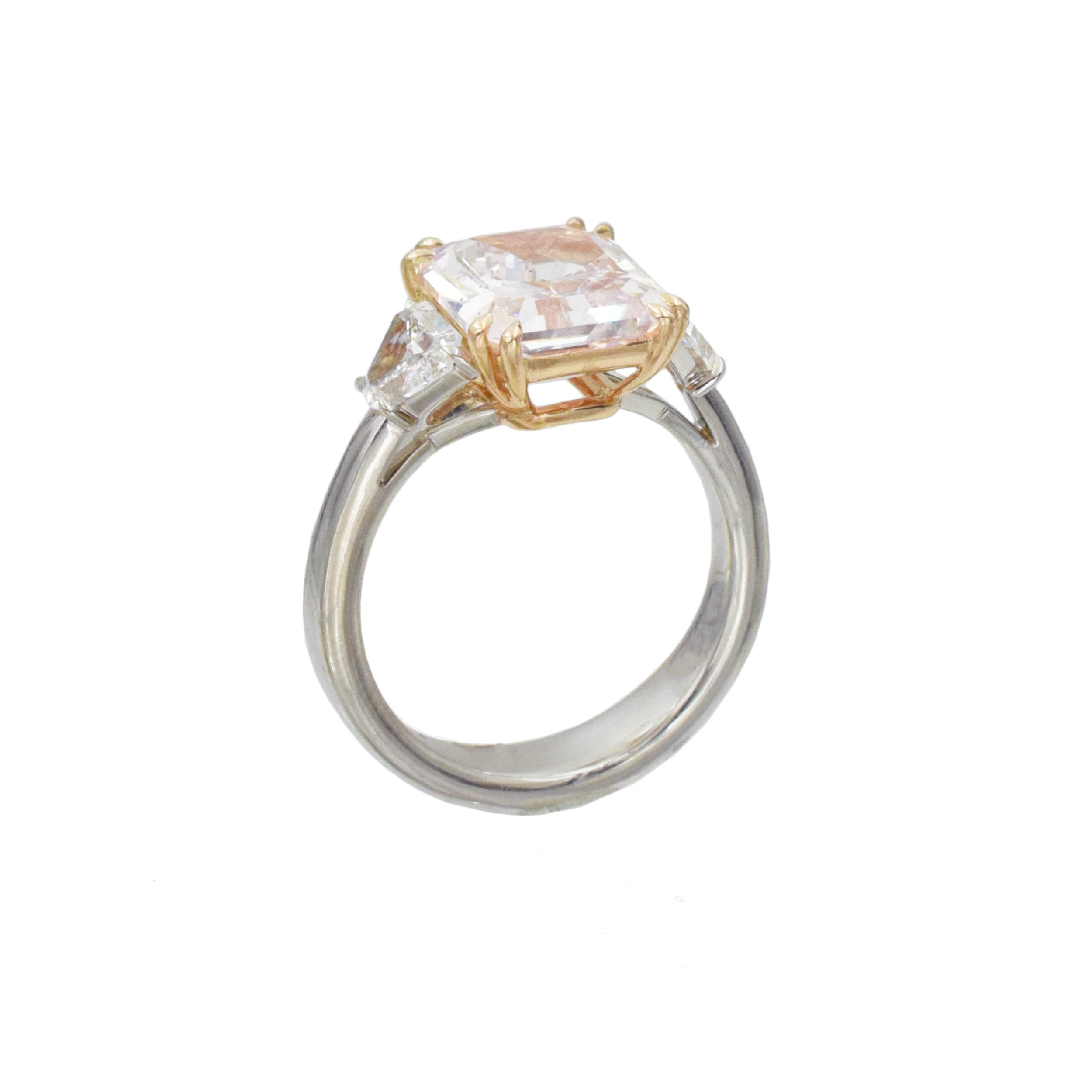 4.03ct Fancy Light Purplish Pink Diamond Ring In Platinum & 18k Rose Gold