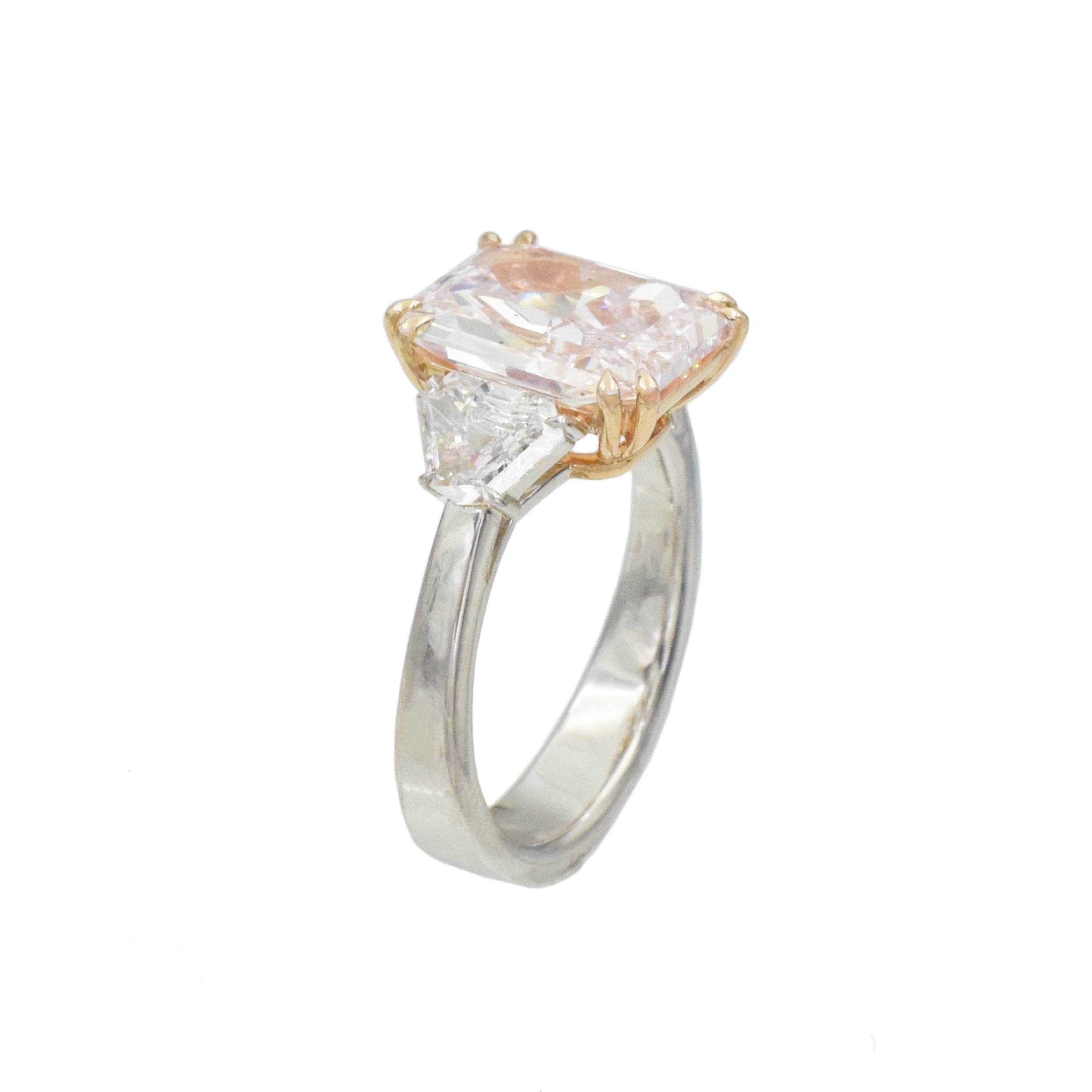 4.03ct Fancy Light Purplish Pink Diamond Ring In Platinum & 18k Rose Gold