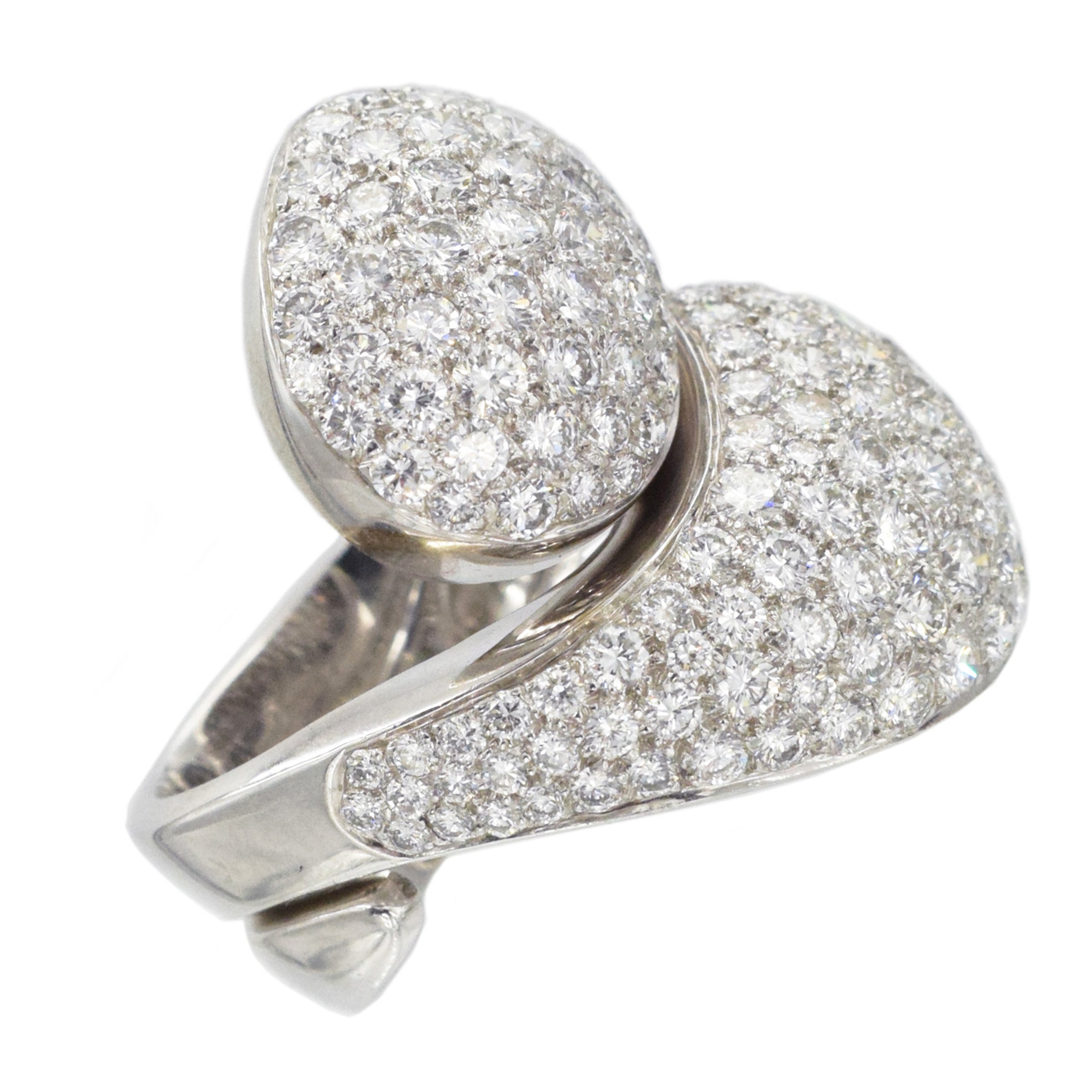 Cartier Diamond "Le Yin et Le Yang" Ring In 18k White Gold