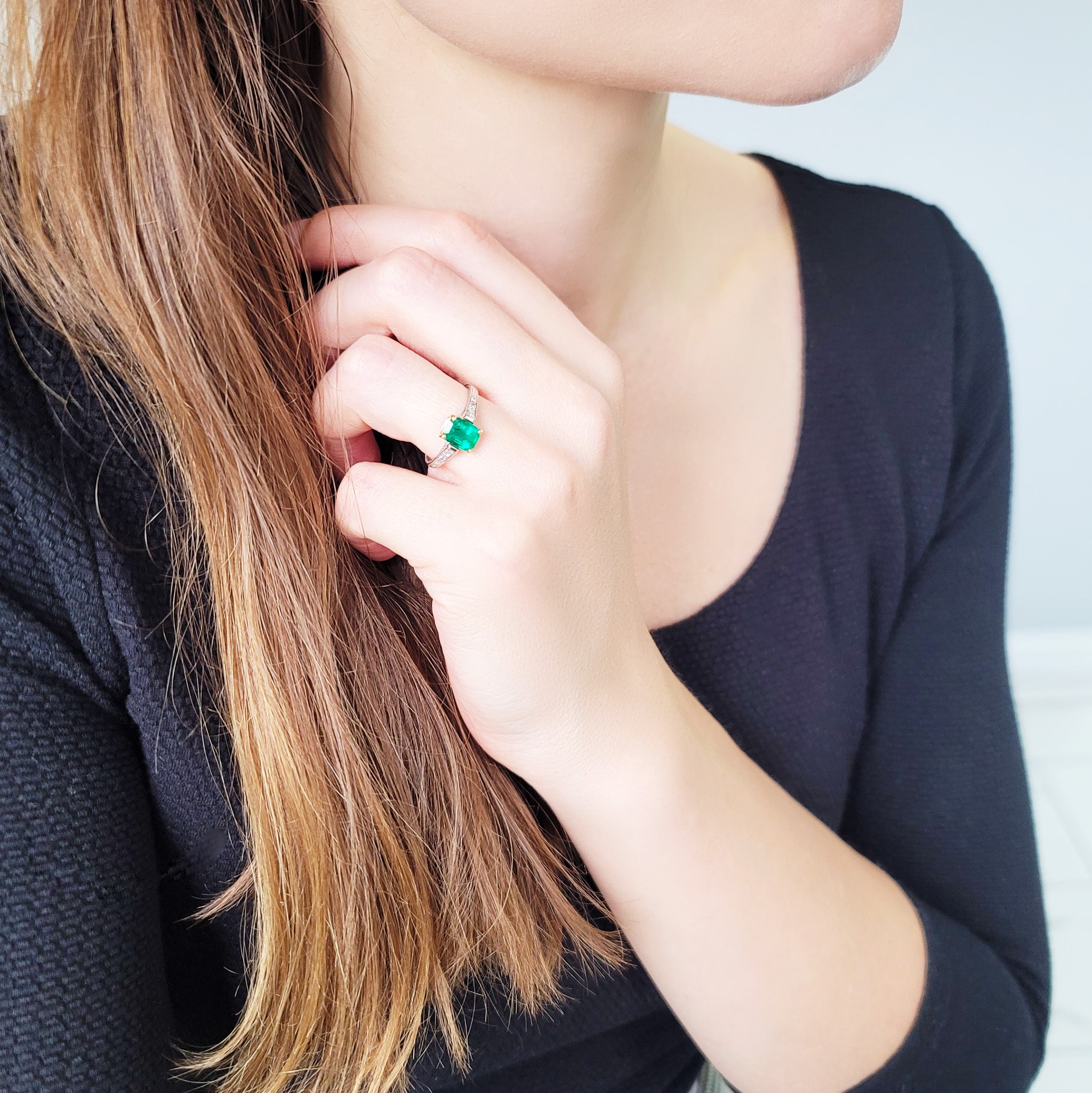 Emerald and Diamond Ring