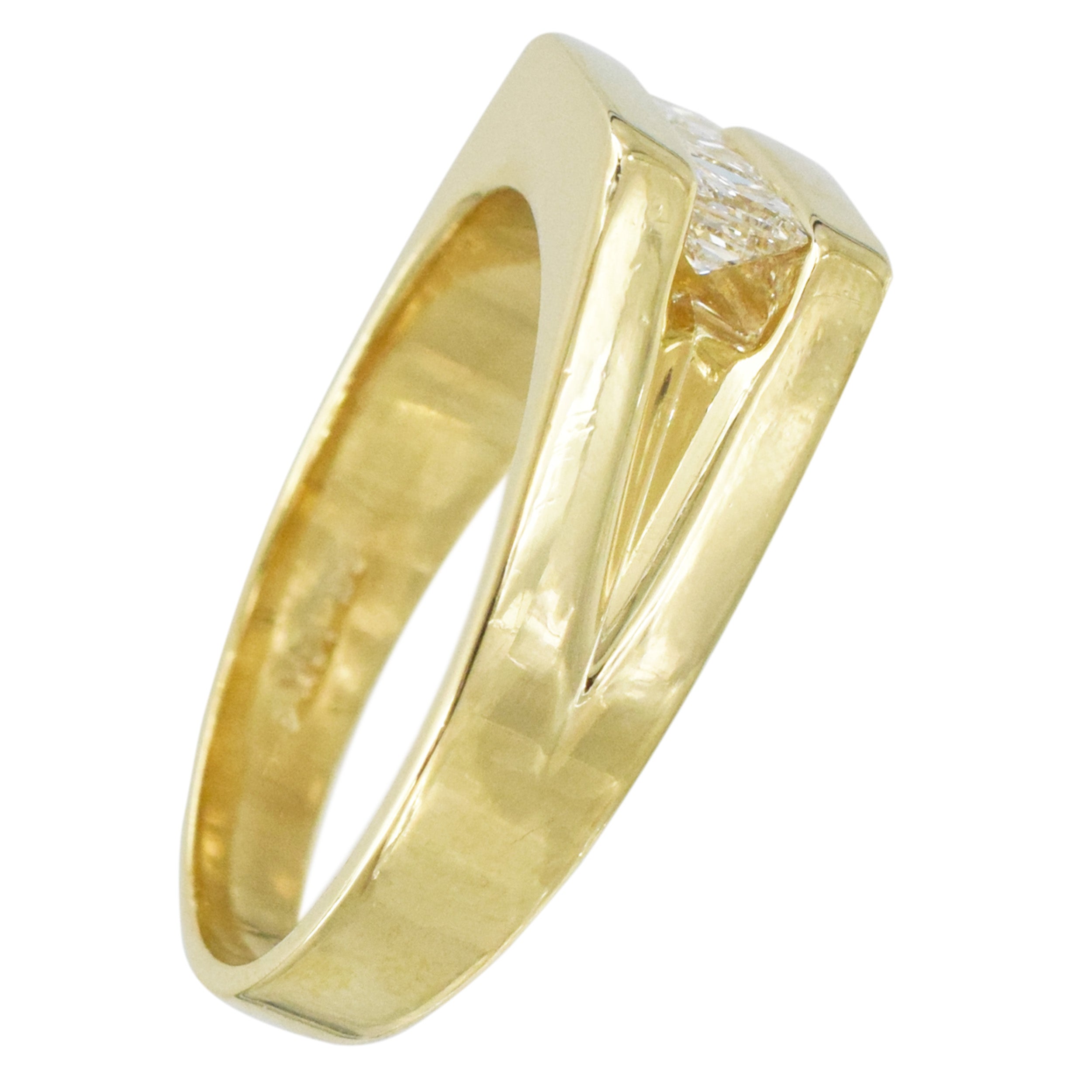 Princess Cut Diamond Men's Ring In 14k Yellow Gold