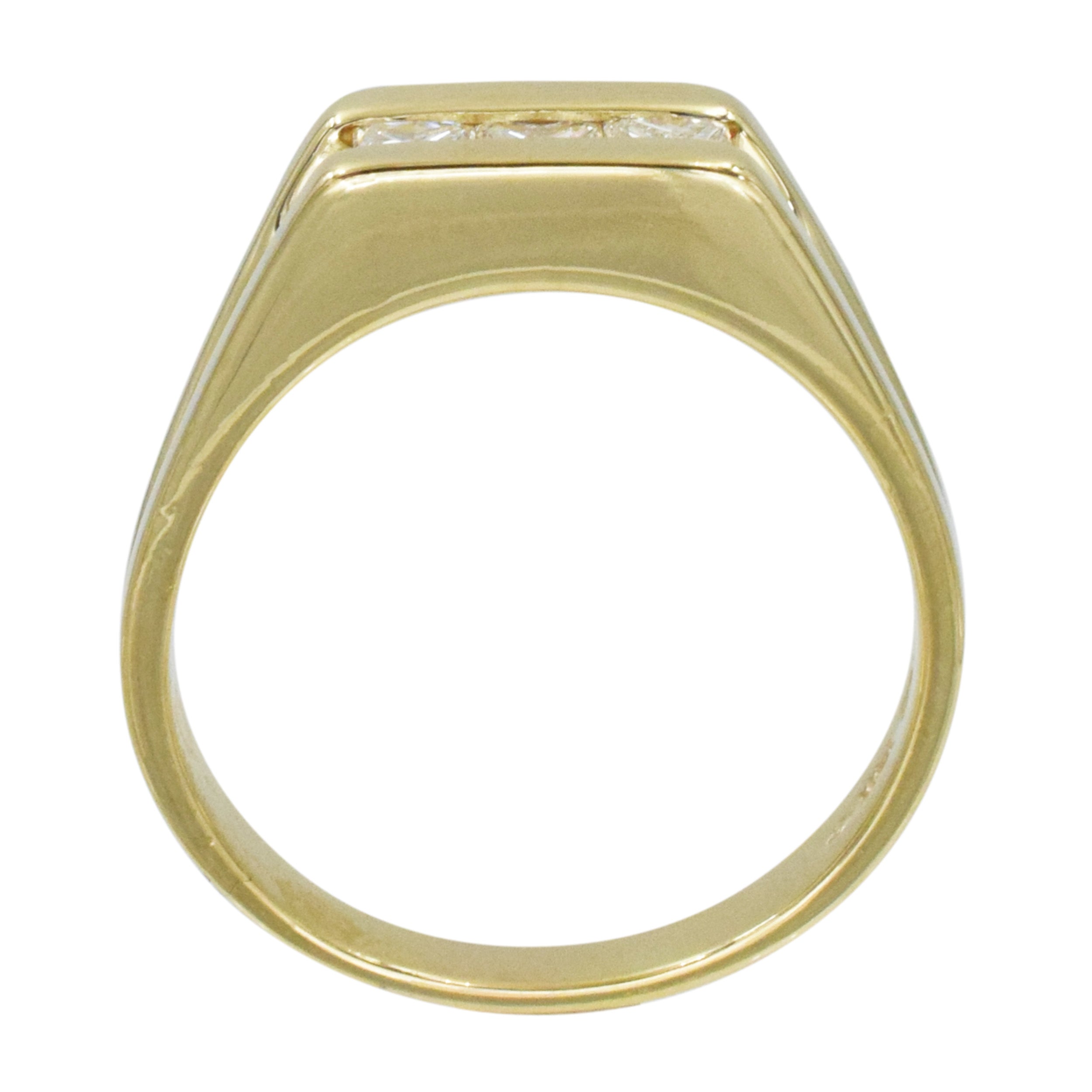 Princess Cut Diamond Men's Ring In 14k Yellow Gold