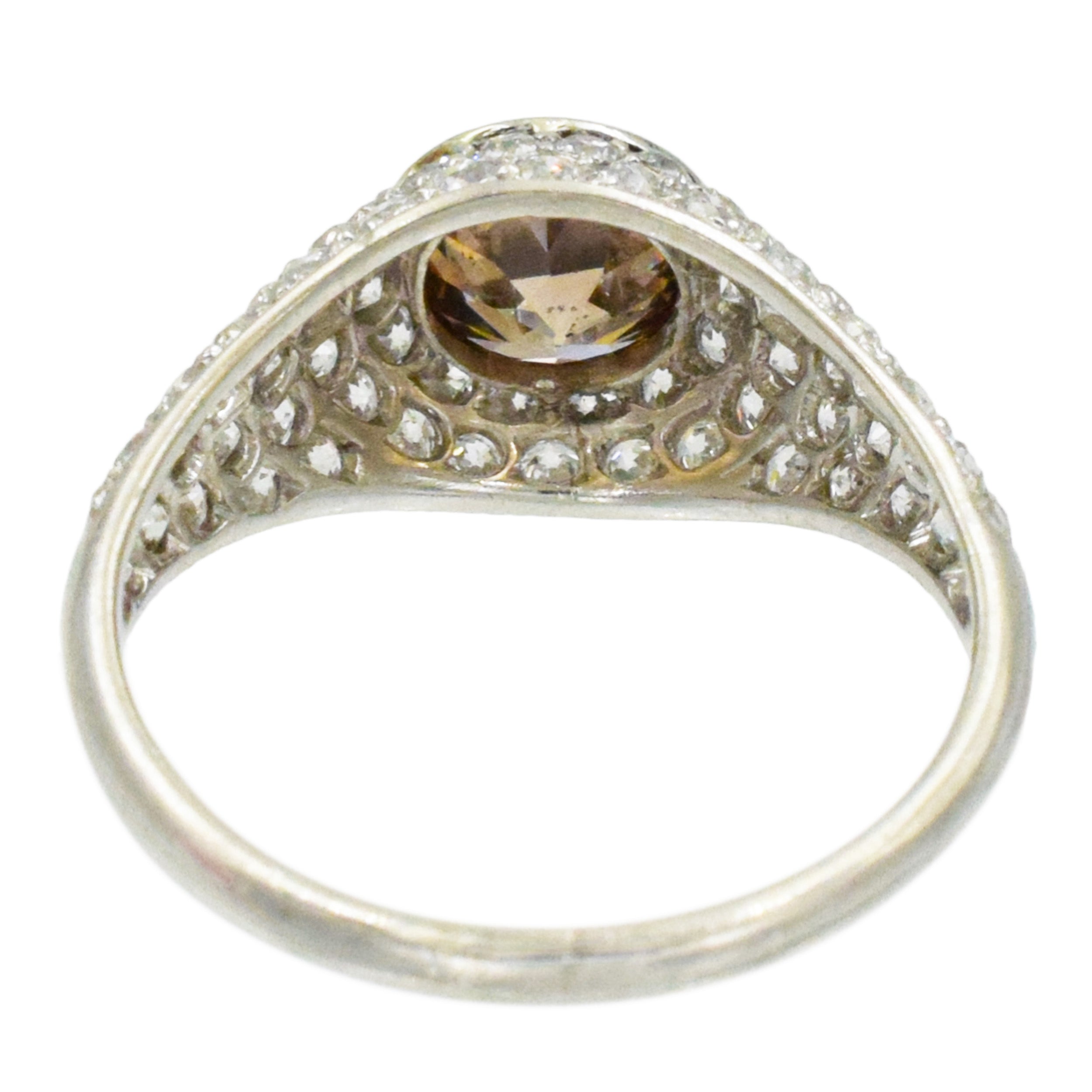 Color Diamond And White Diamond Ring In Platinum