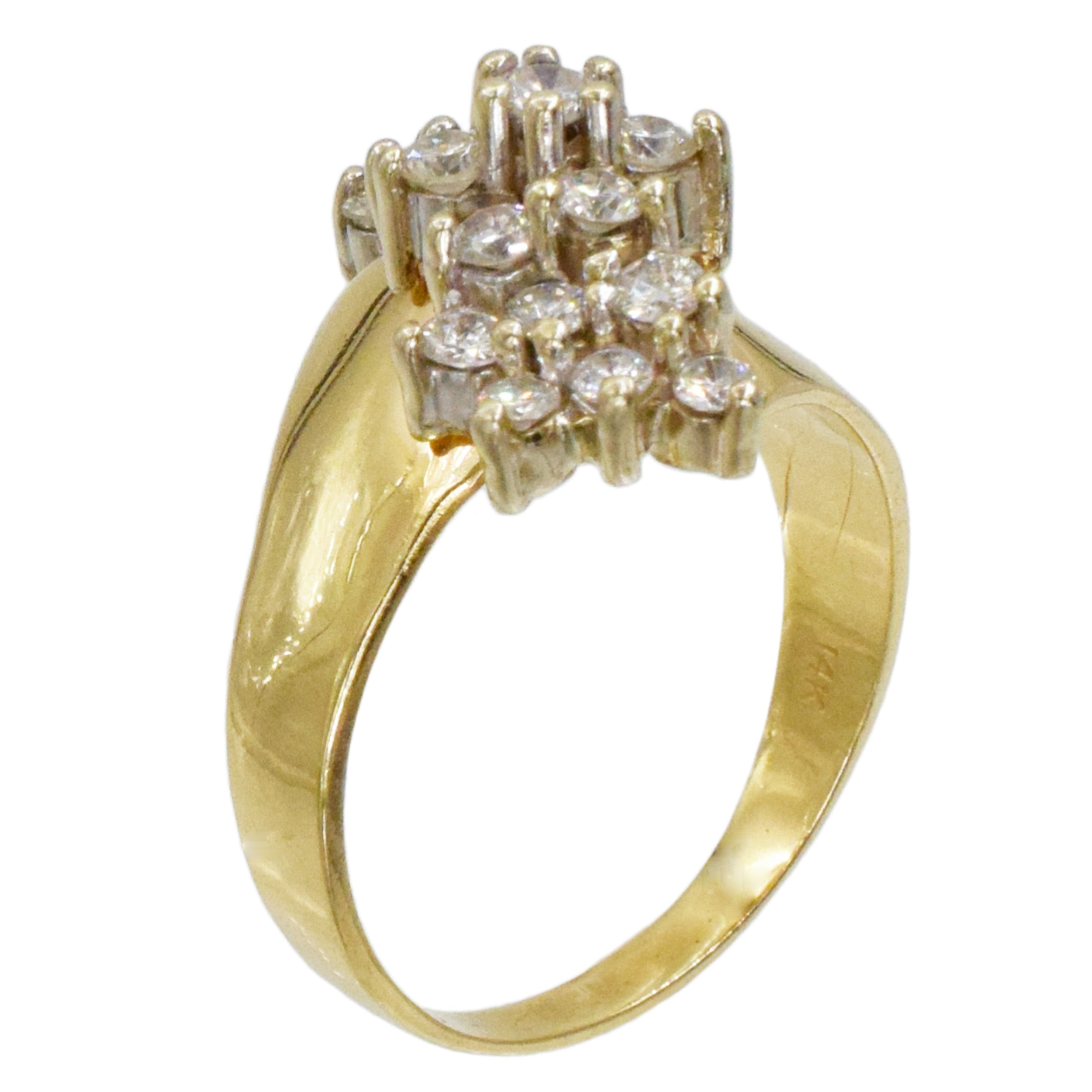 Diamond and 14k gold Cocktail Ring