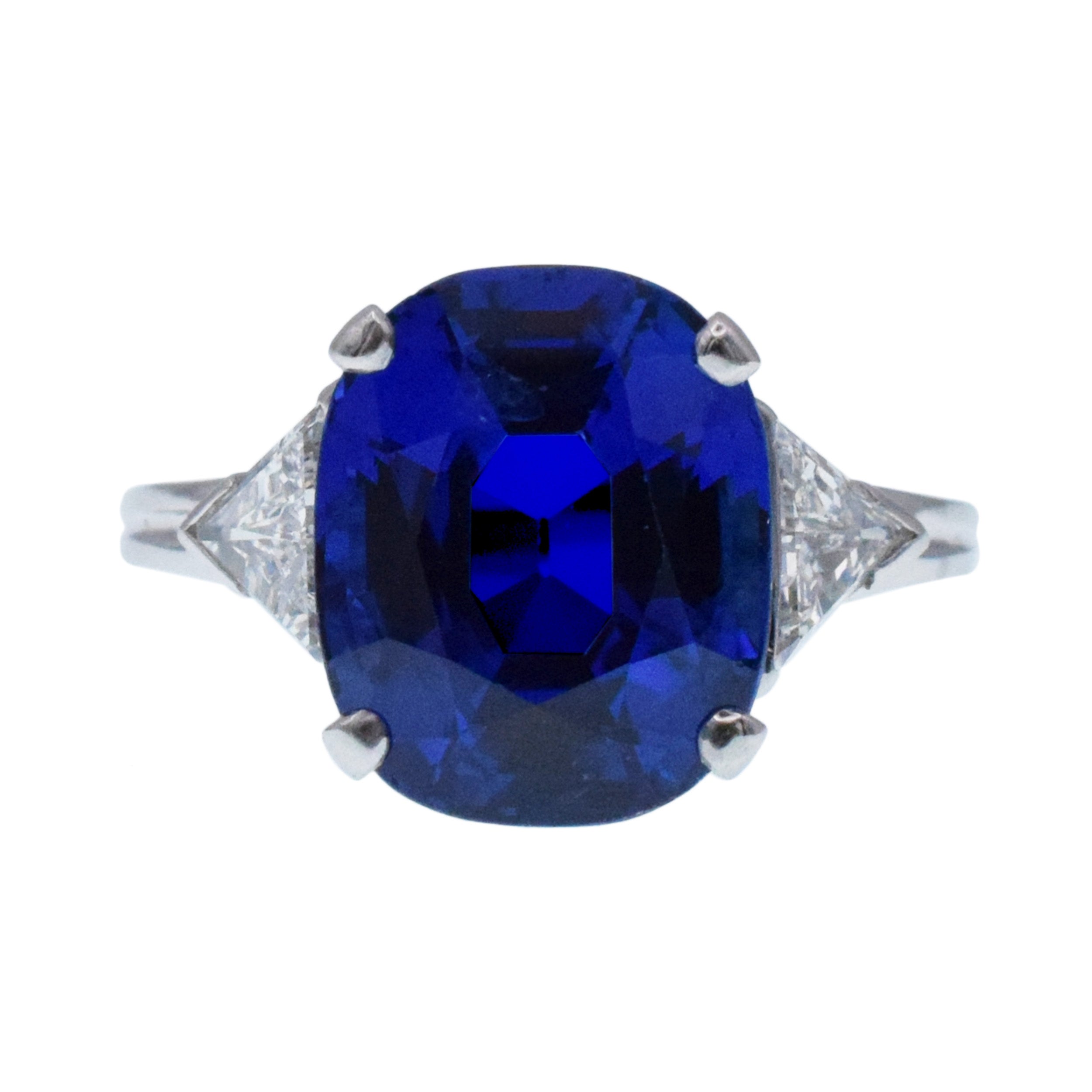 Tiffany&Co. Royal Blue Sapphire And Diamond Ring In Platinum