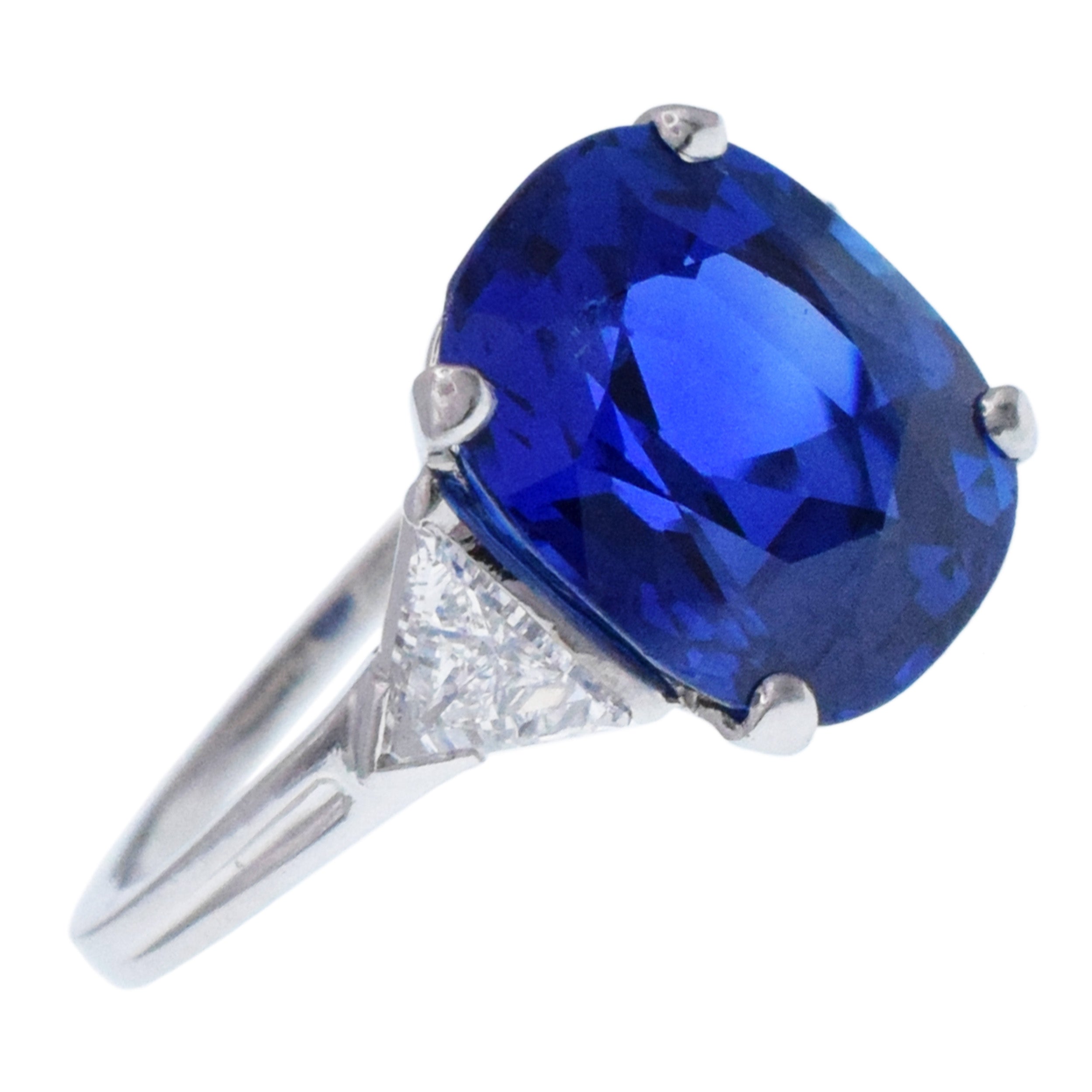 Tiffany&Co. Royal Blue Sapphire And Diamond Ring In Platinum