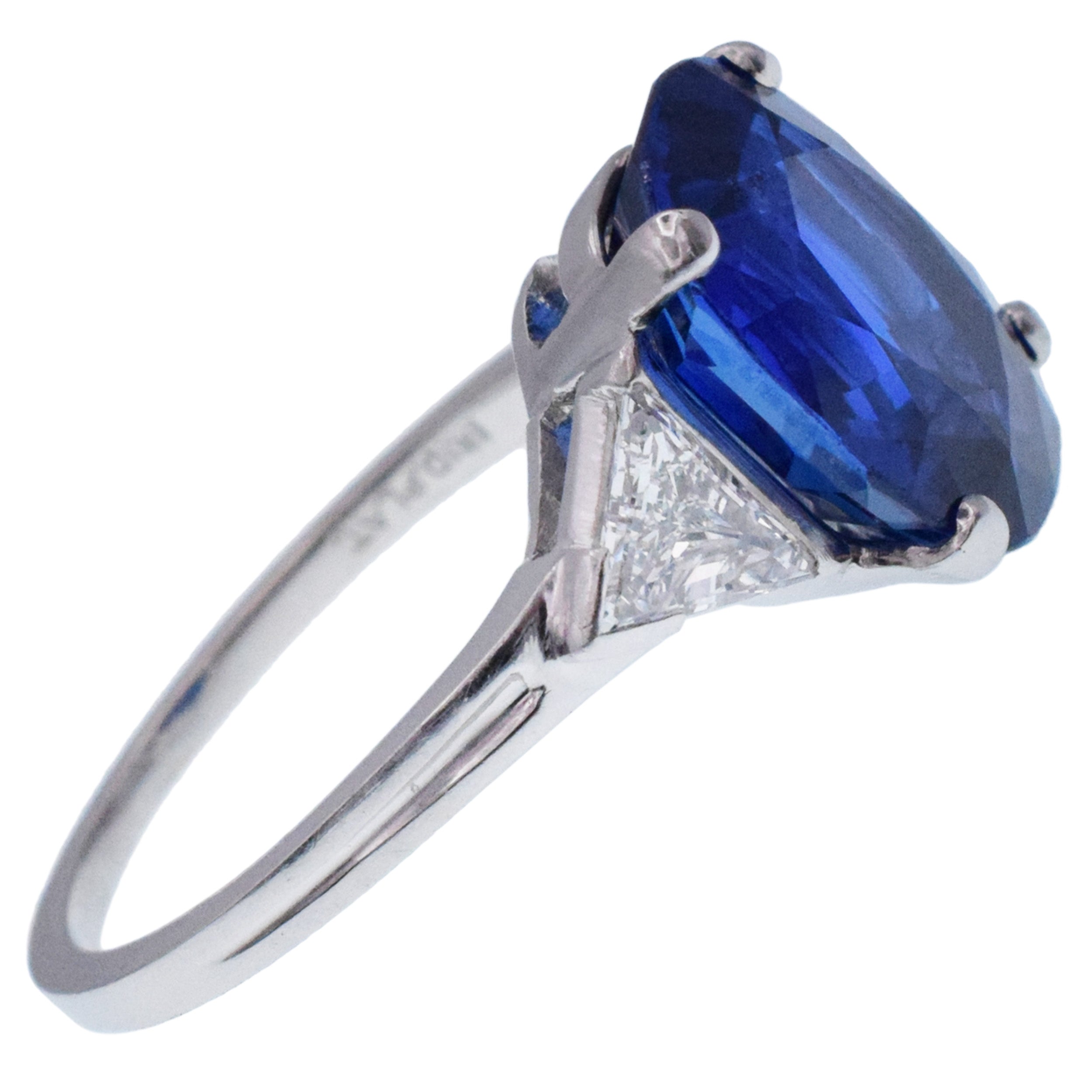 Tiffany&Co. Royal Blue Sapphire And Diamond Ring In Platinum