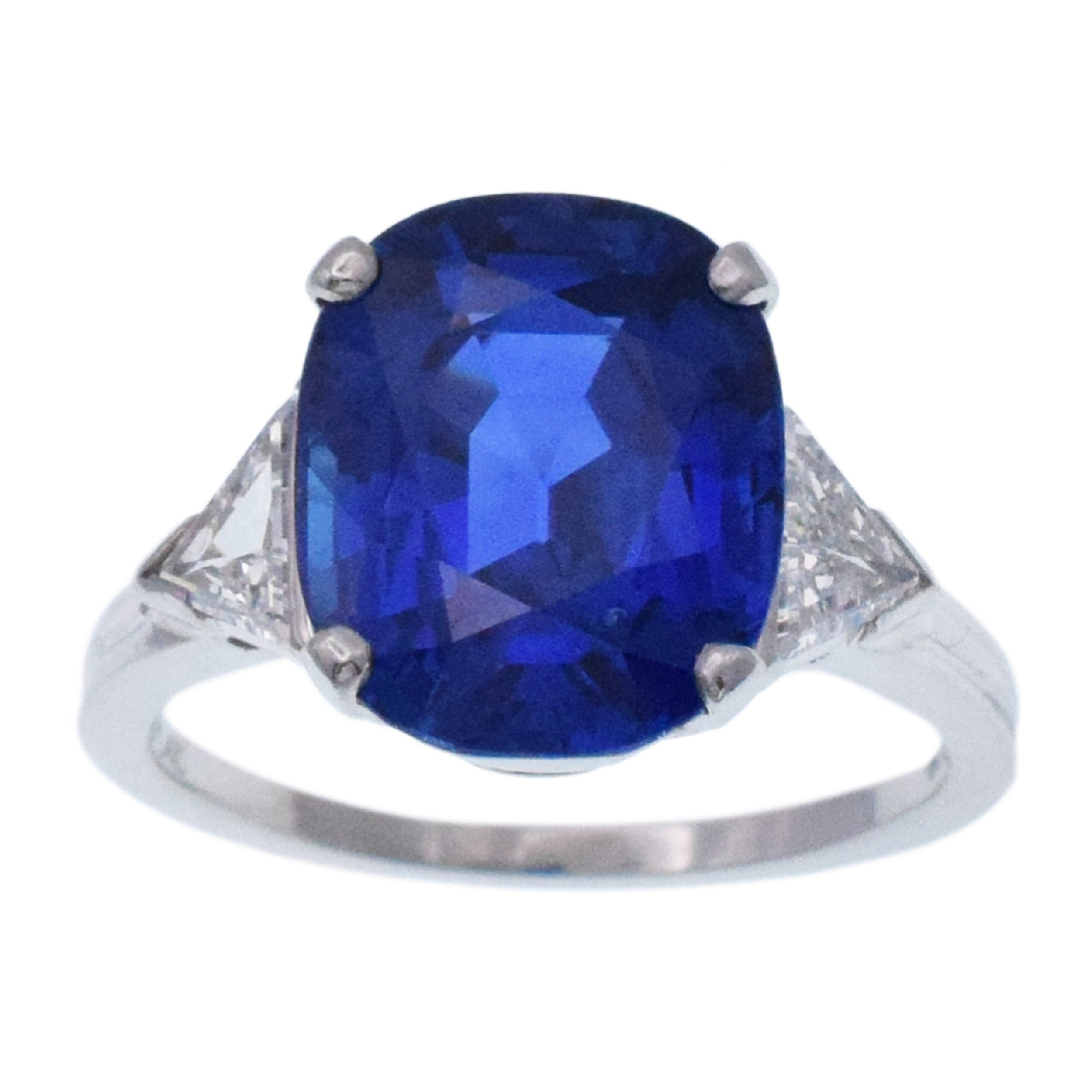Tiffany&Co. Royal Blue Sapphire And Diamond Ring In Platinum