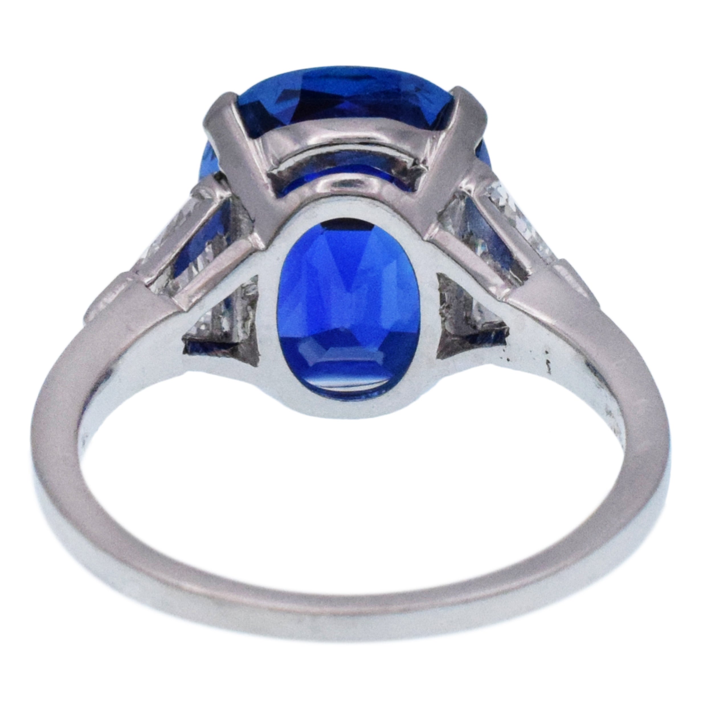 Tiffany&Co. Royal Blue Sapphire And Diamond Ring In Platinum