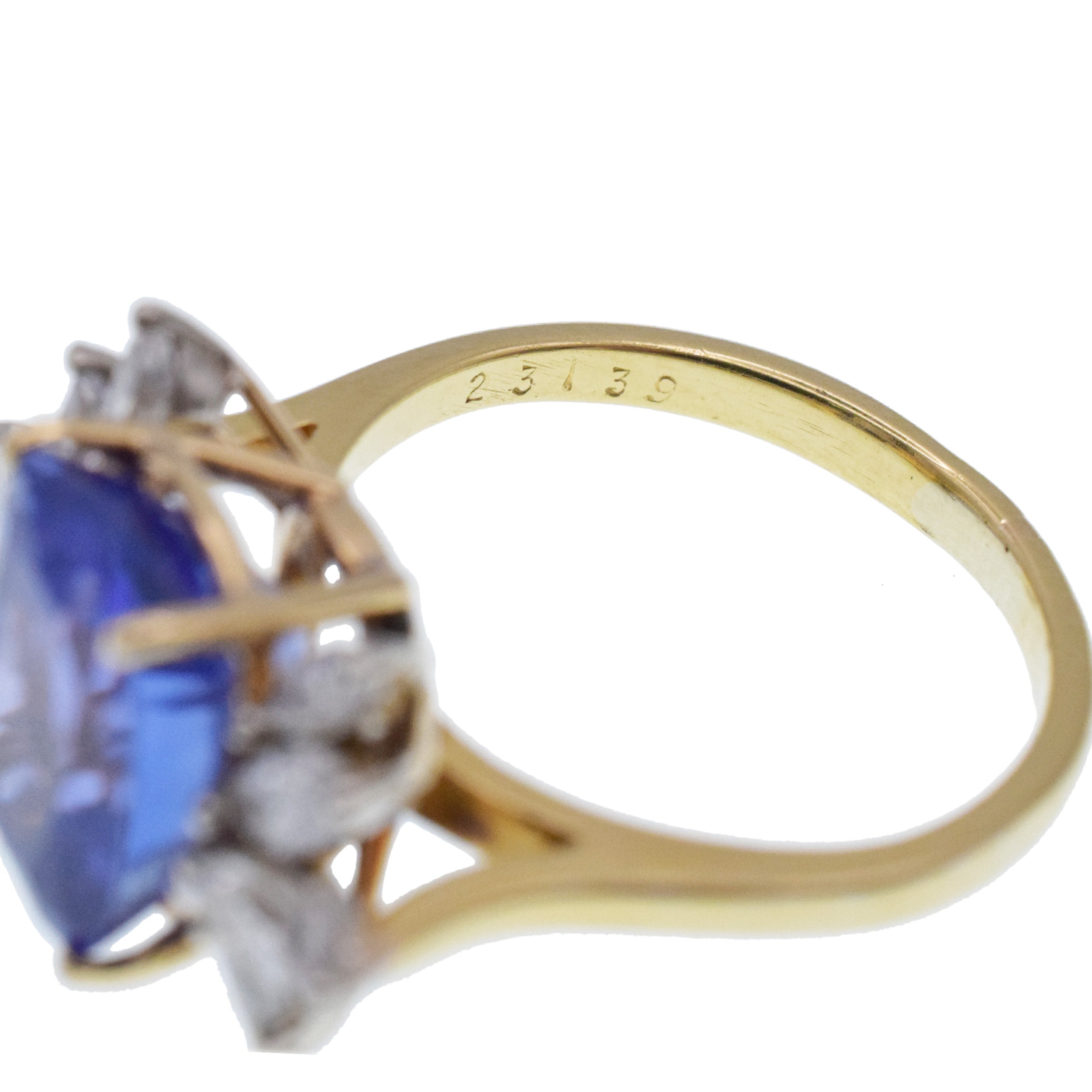 Tanzanite And Diamond Cocktail Ring In 18k Yellow Gold