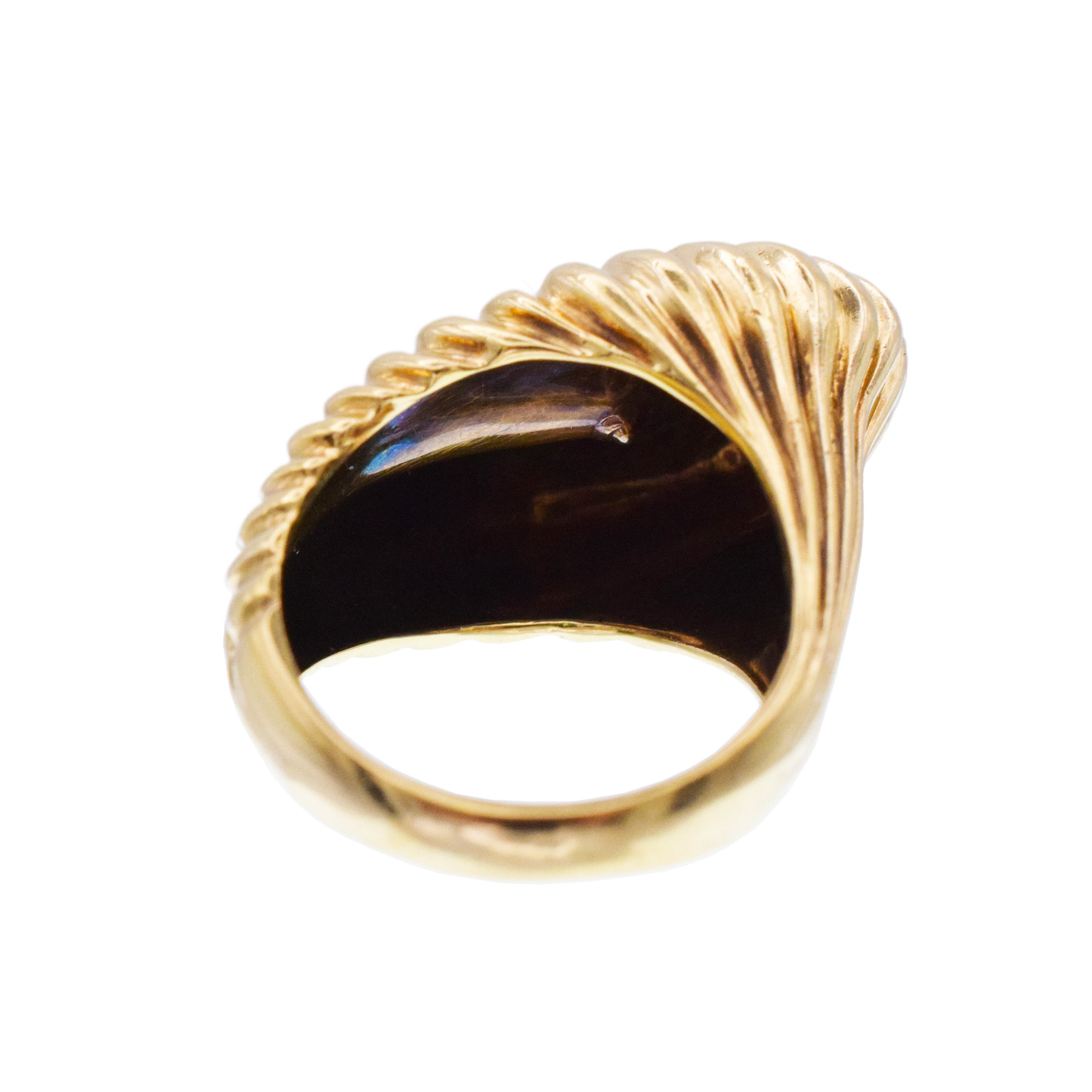 Diamond Leaf Ring In 18k Yellow Gold By Henry Dankner
