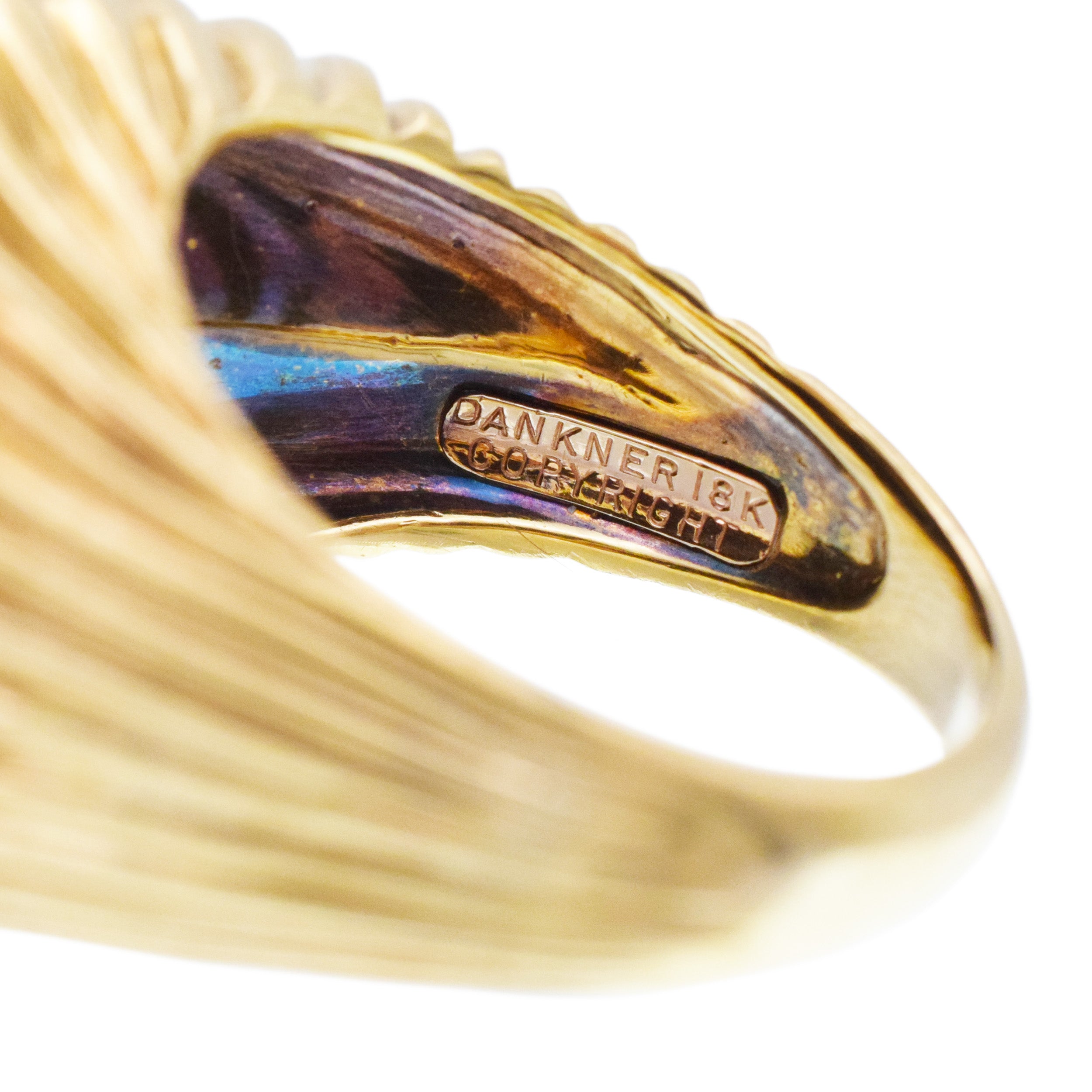 Diamond Leaf Ring In 18k Yellow Gold By Henry Dankner