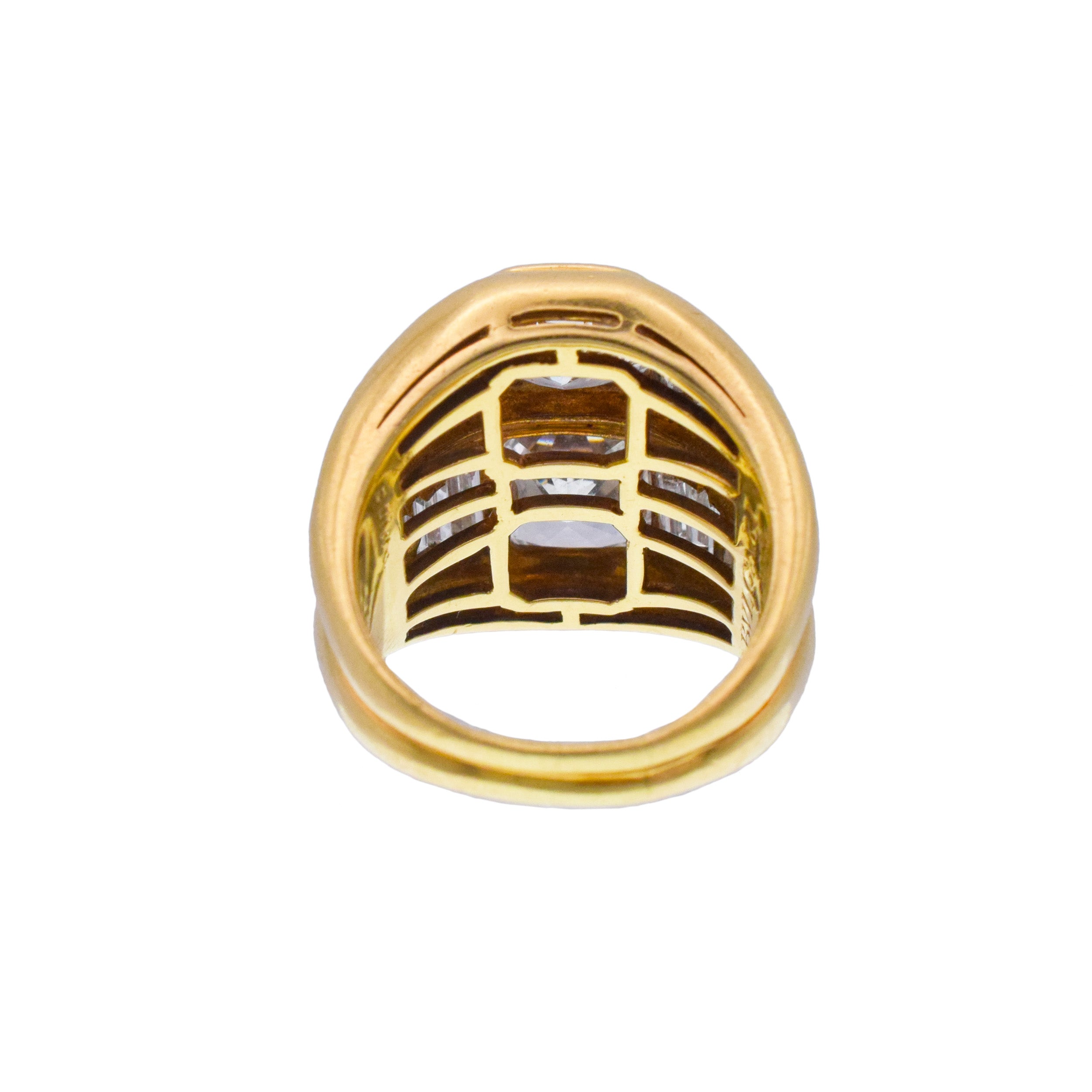 Bulgari Double Diamond Ring In 18k Yellow Gold