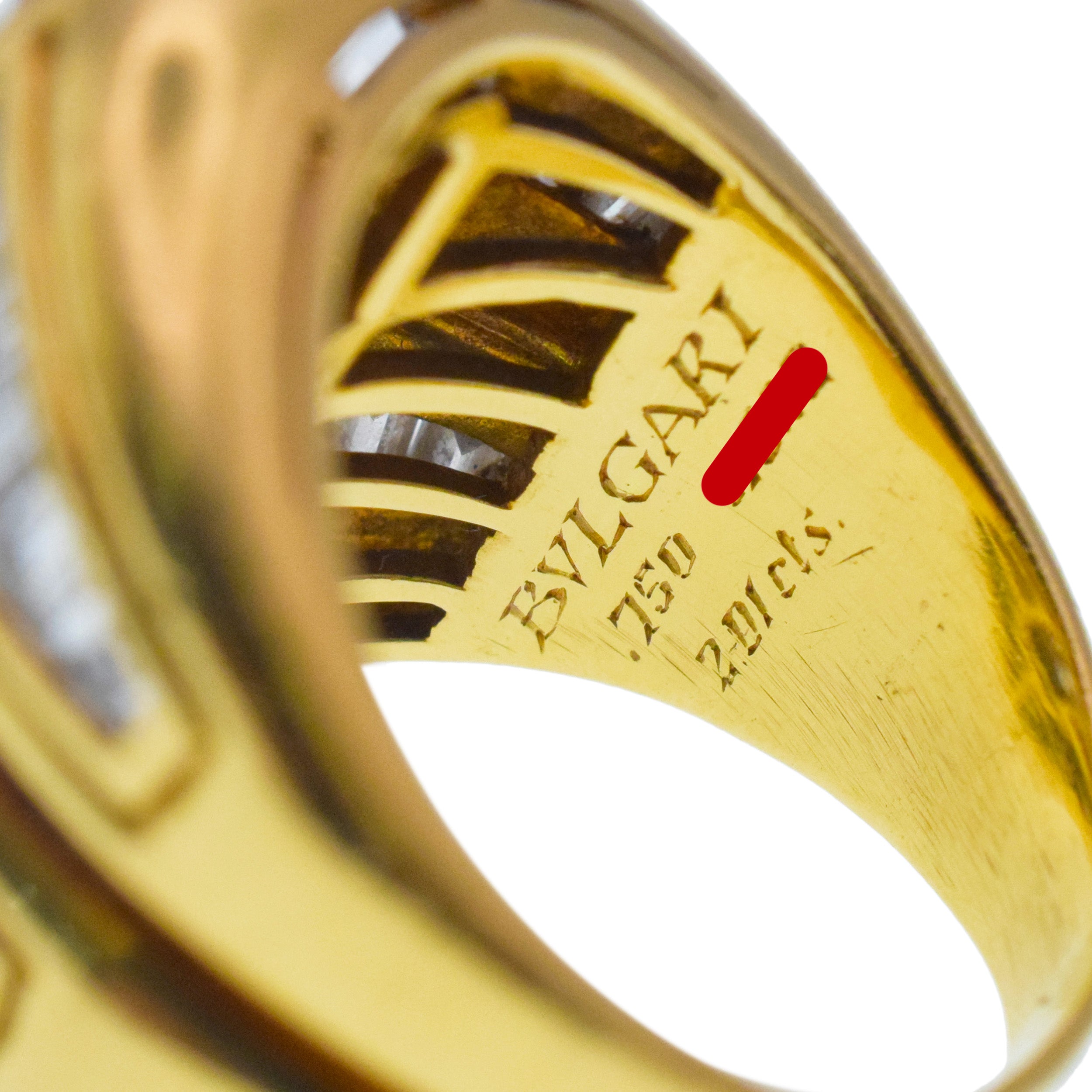 Bulgari Double Diamond Ring In 18k Yellow Gold