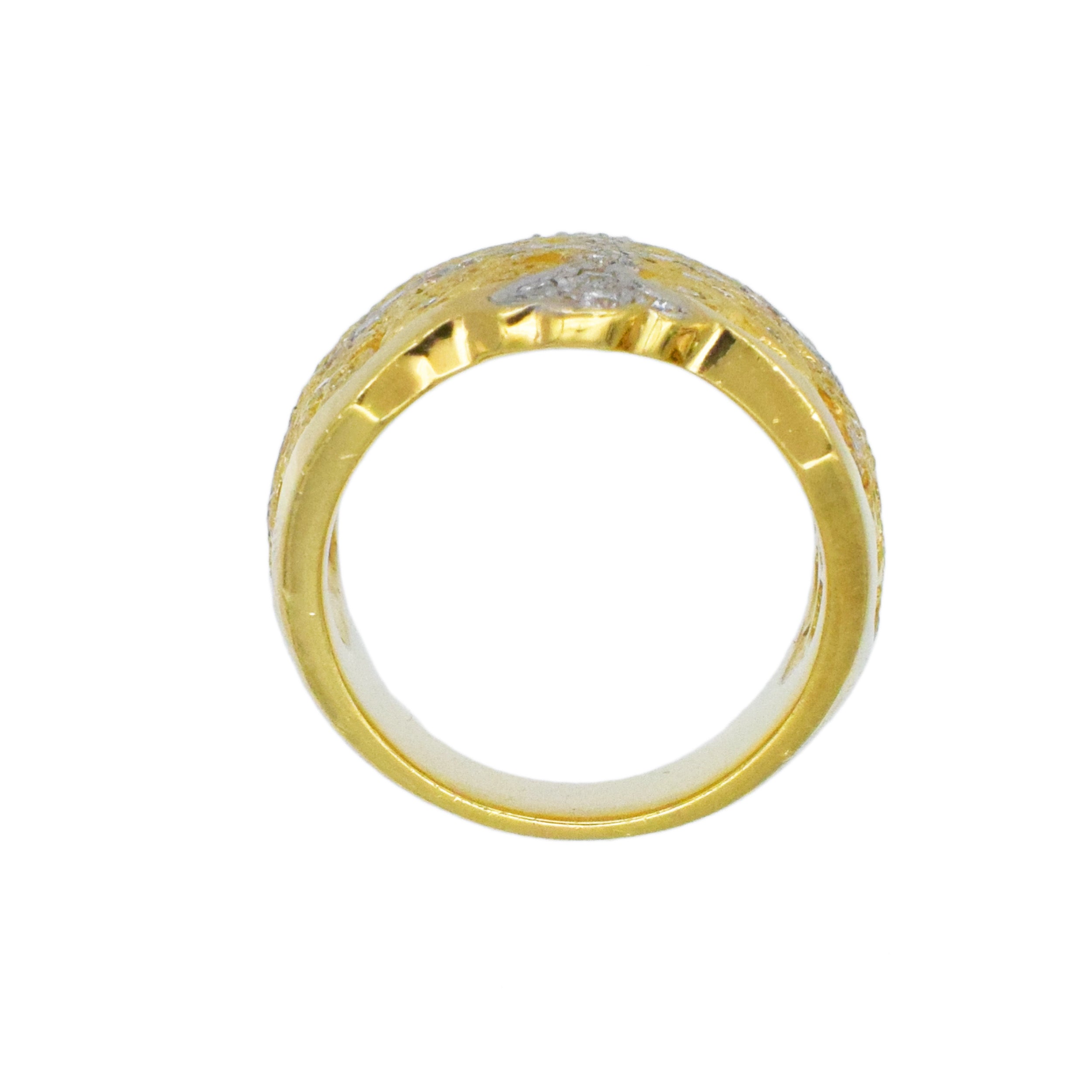 Diamond 18k Yellow And White Gold Openwork Ring