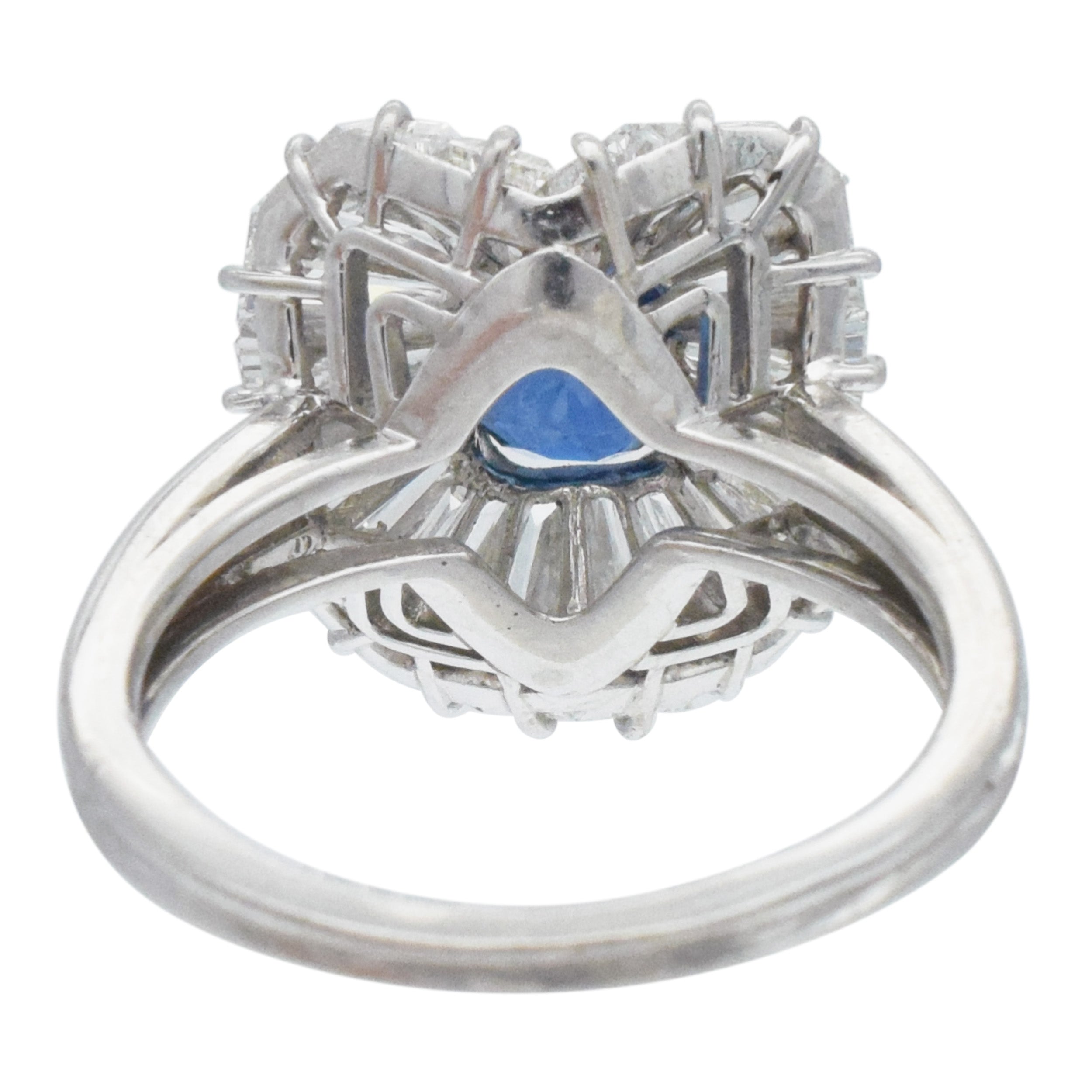 Tiffany & Co. No Heat Sapphire And Diamond Ballerina Ring In Platinum