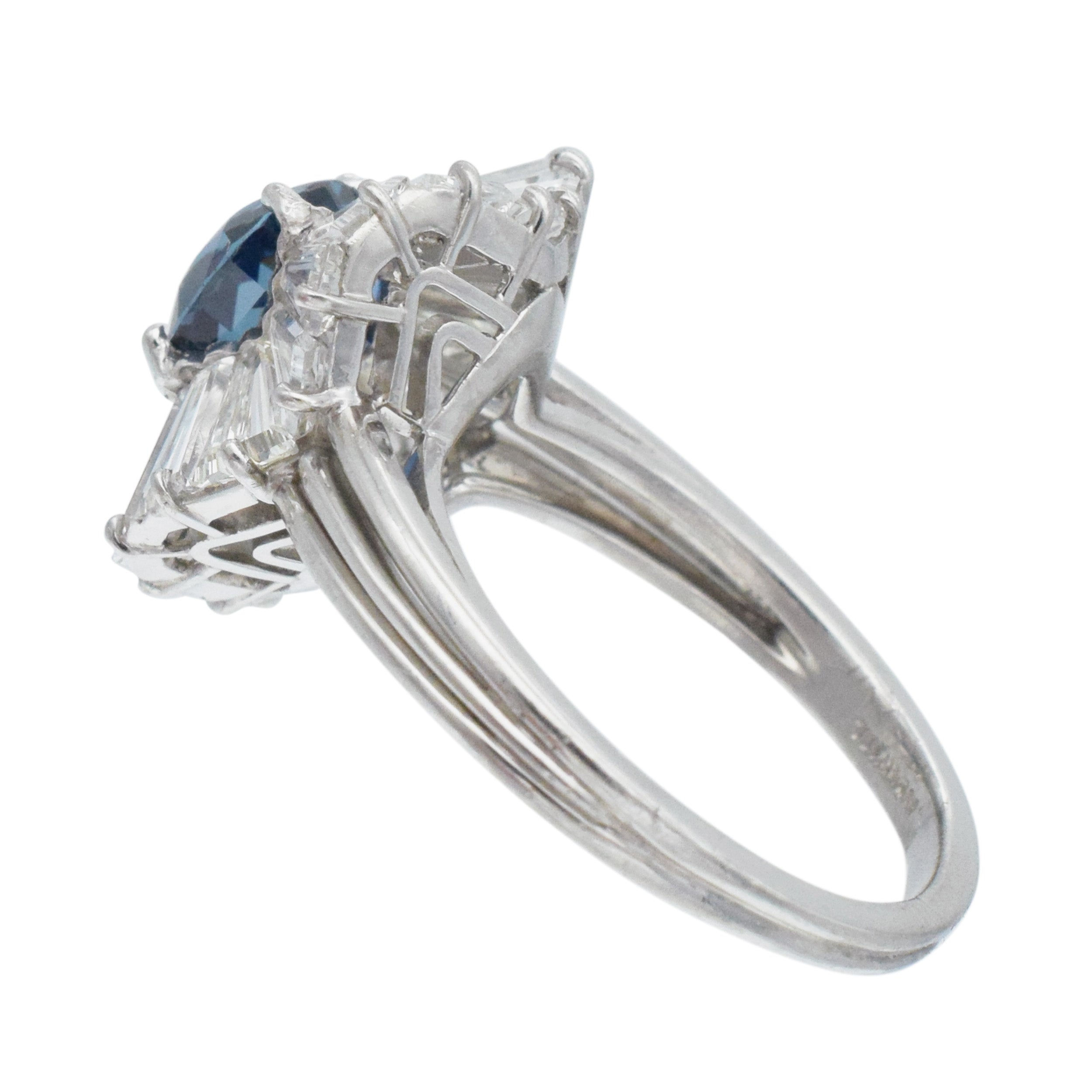 Tiffany & Co. No Heat Sapphire And Diamond Ballerina Ring In Platinum