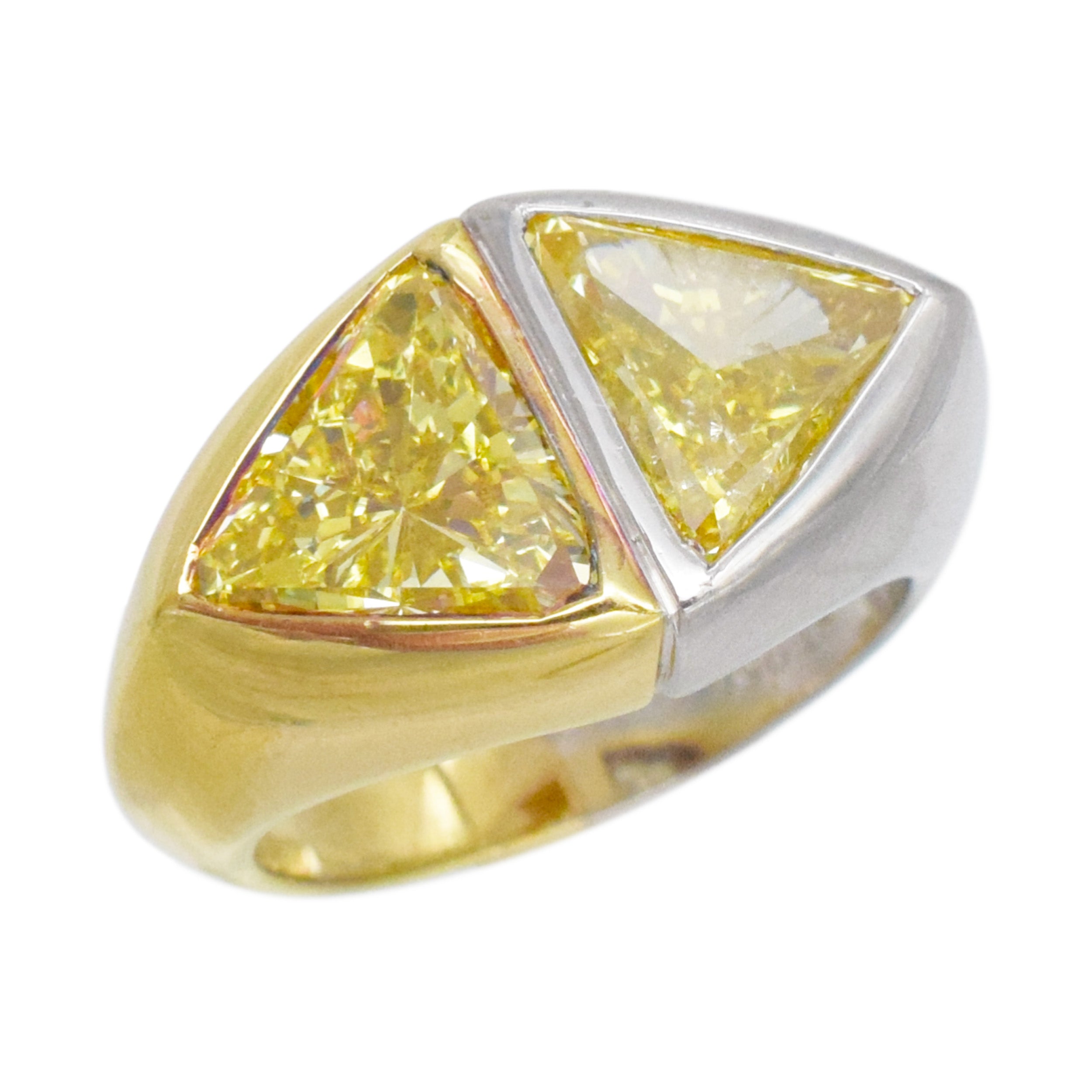 Bulgari Yellow Diamond ' Toi Et Moi' Ring In 18k Yellow Gold And Platinum