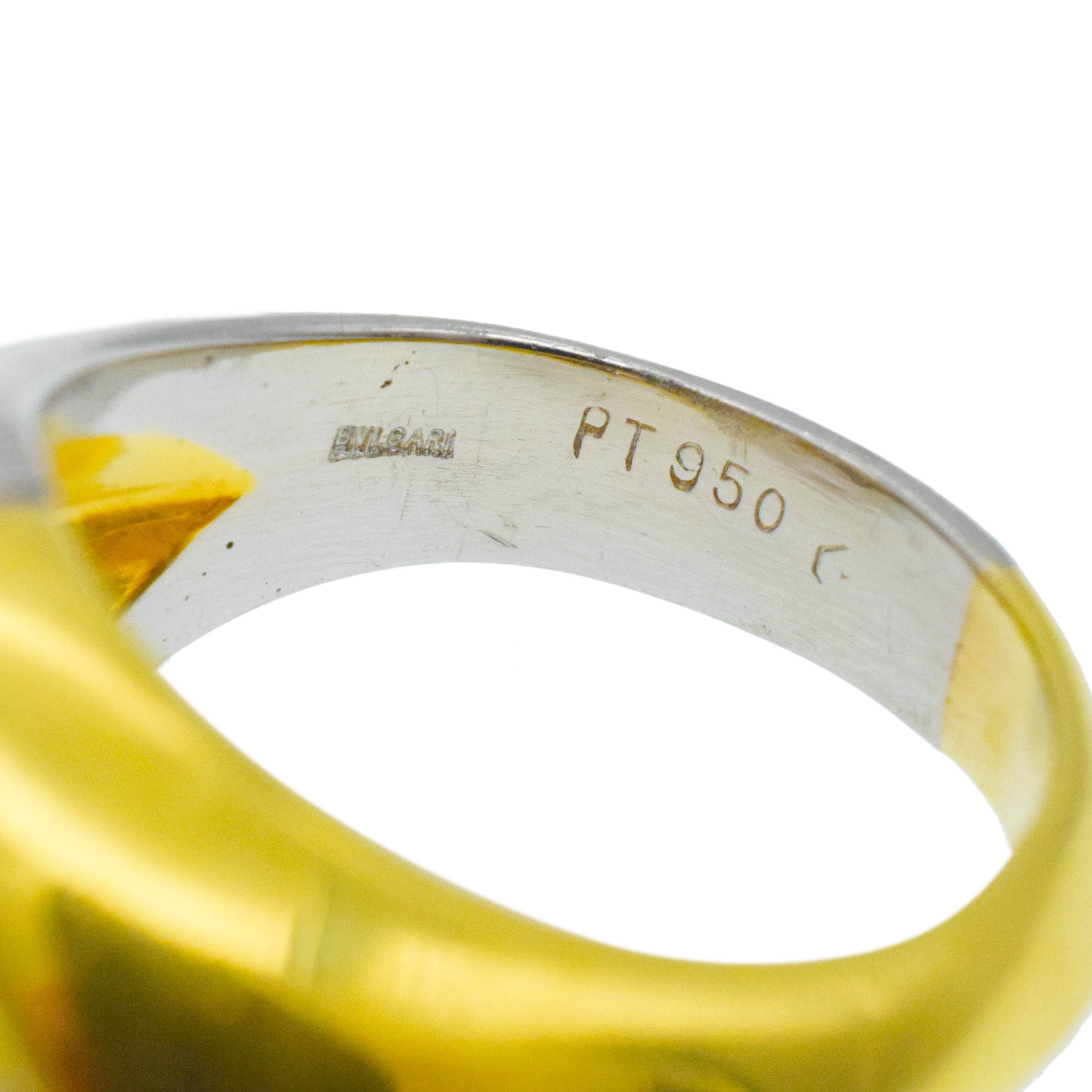 Bulgari Yellow Diamond ' Toi Et Moi' Ring In 18k Yellow Gold And Platinum