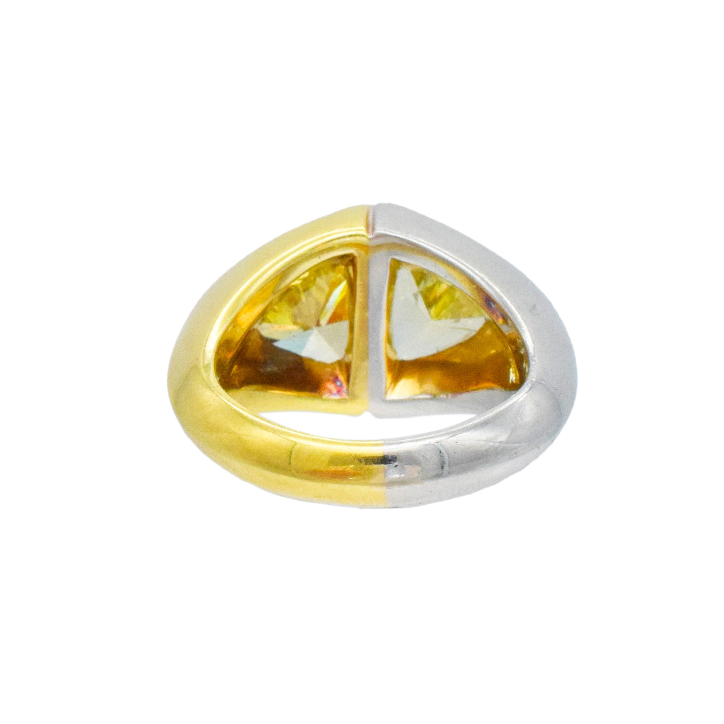 Bulgari Yellow Diamond ' Toi Et Moi' Ring In 18k Yellow Gold And Platinum