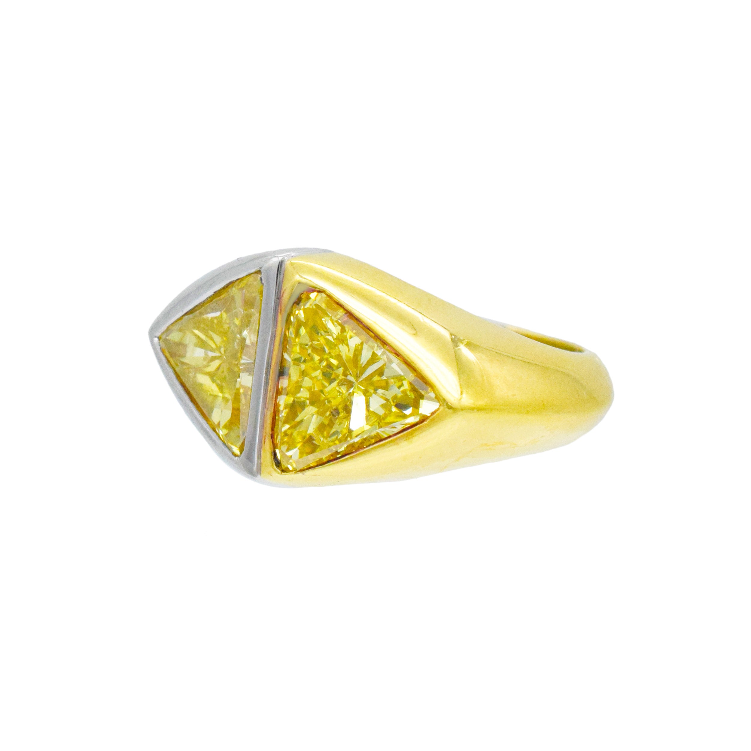 Bulgari Yellow Diamond ' Toi Et Moi' Ring In 18k Yellow Gold And Platinum