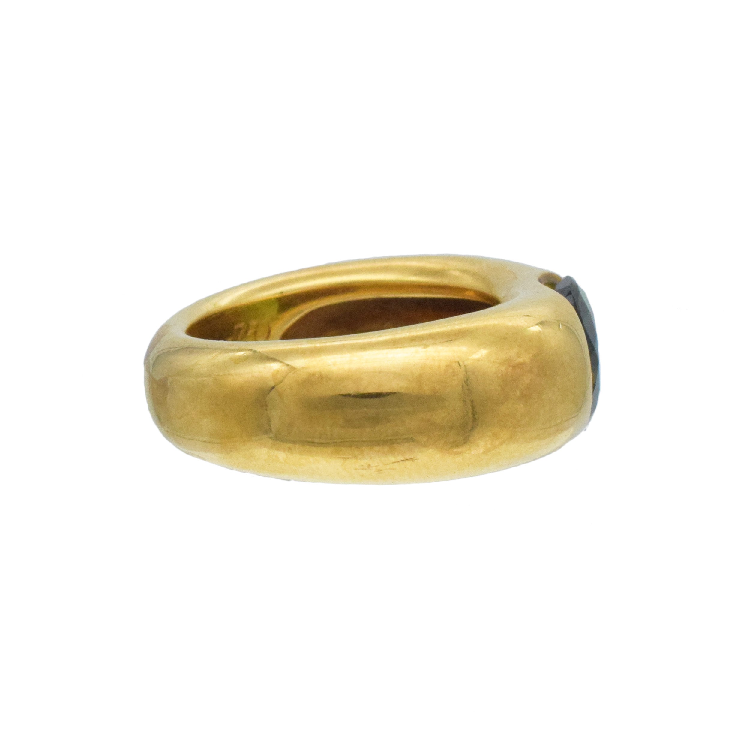 Cartier Ellipse Green Tourmaline Ring In 18k Yellow Gold