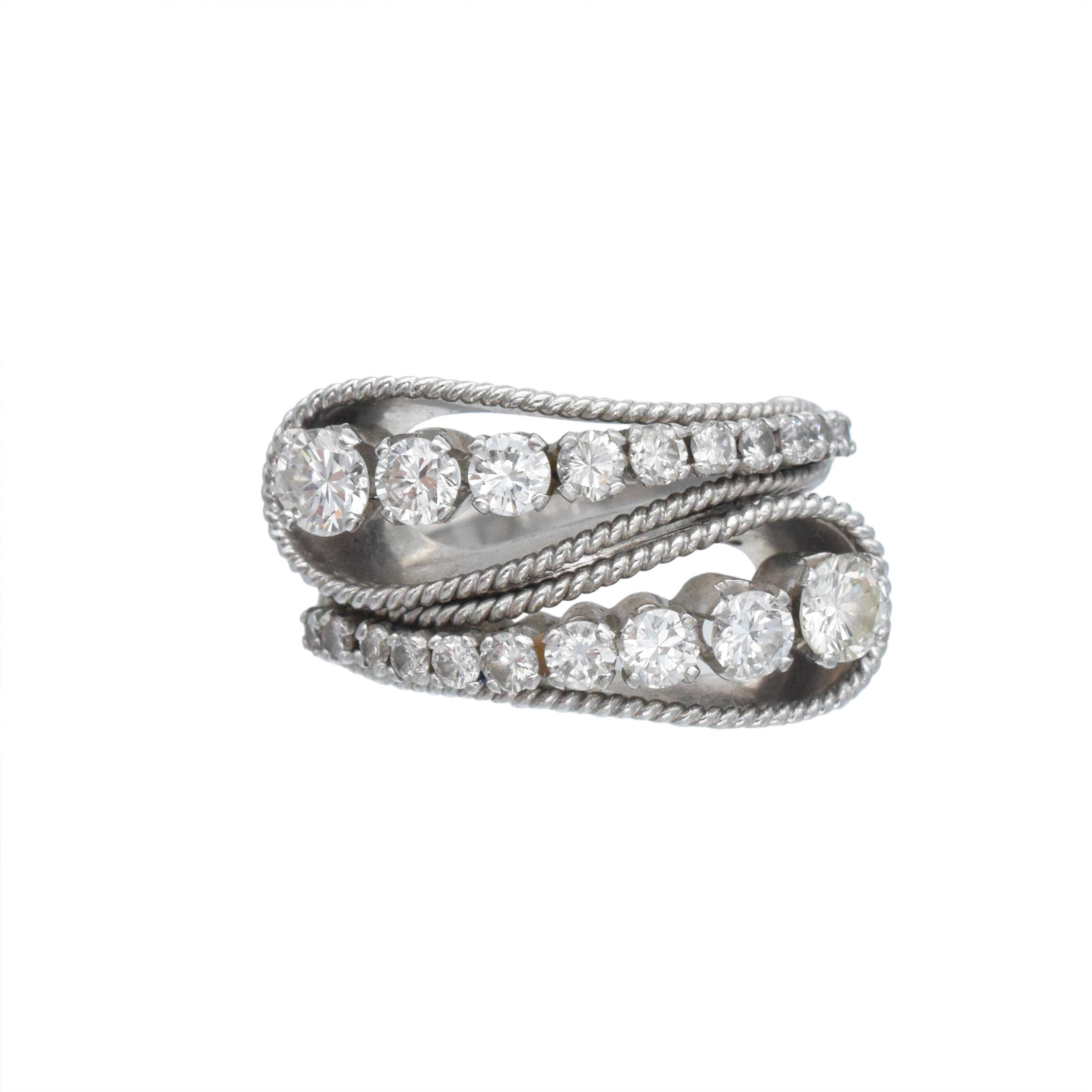 Yin Yang Diamond Ring In Platinum